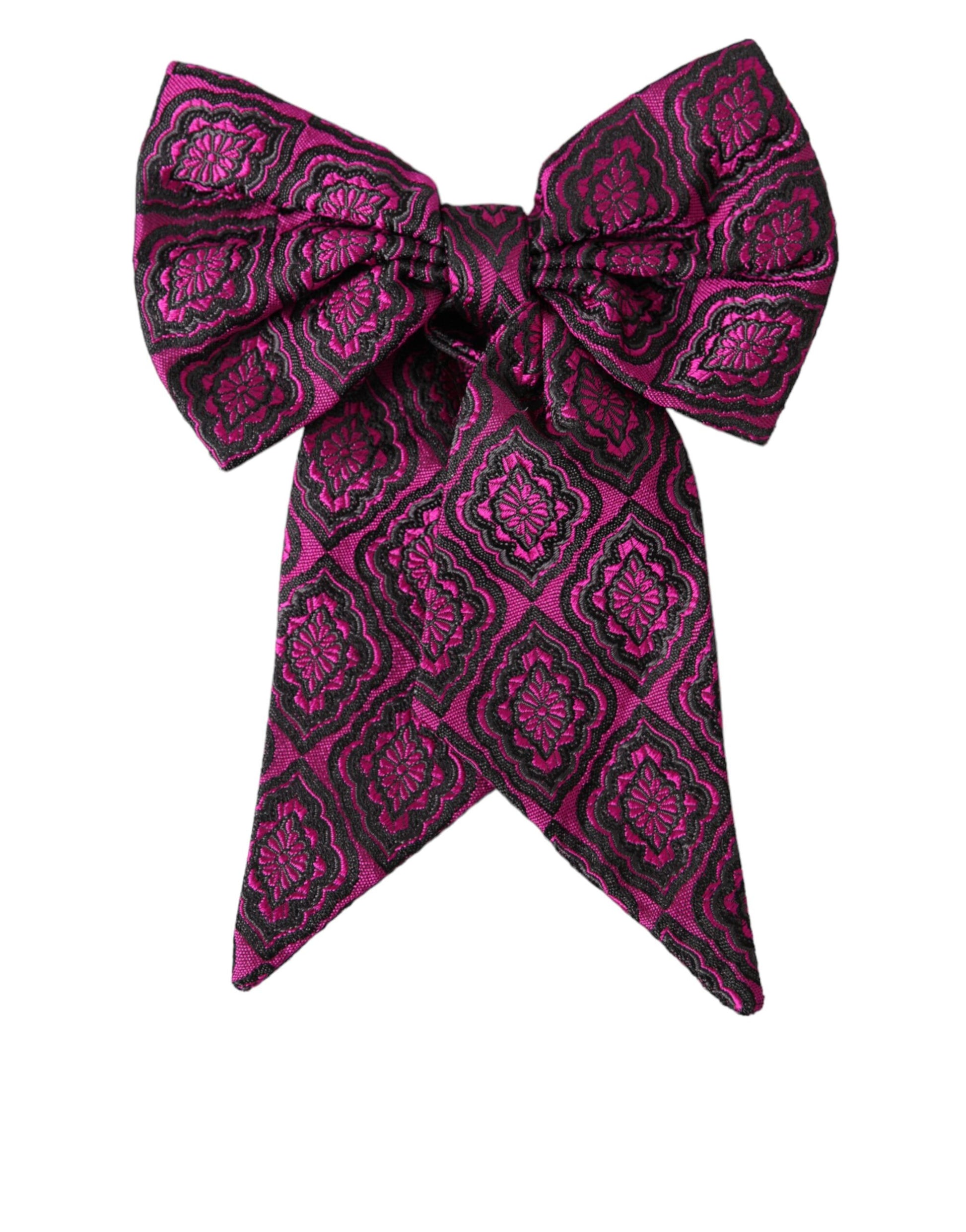 Dolce & Gabbana Purple Ribbon Silk Adjustable Neck Men Bow Tie - KALAJ