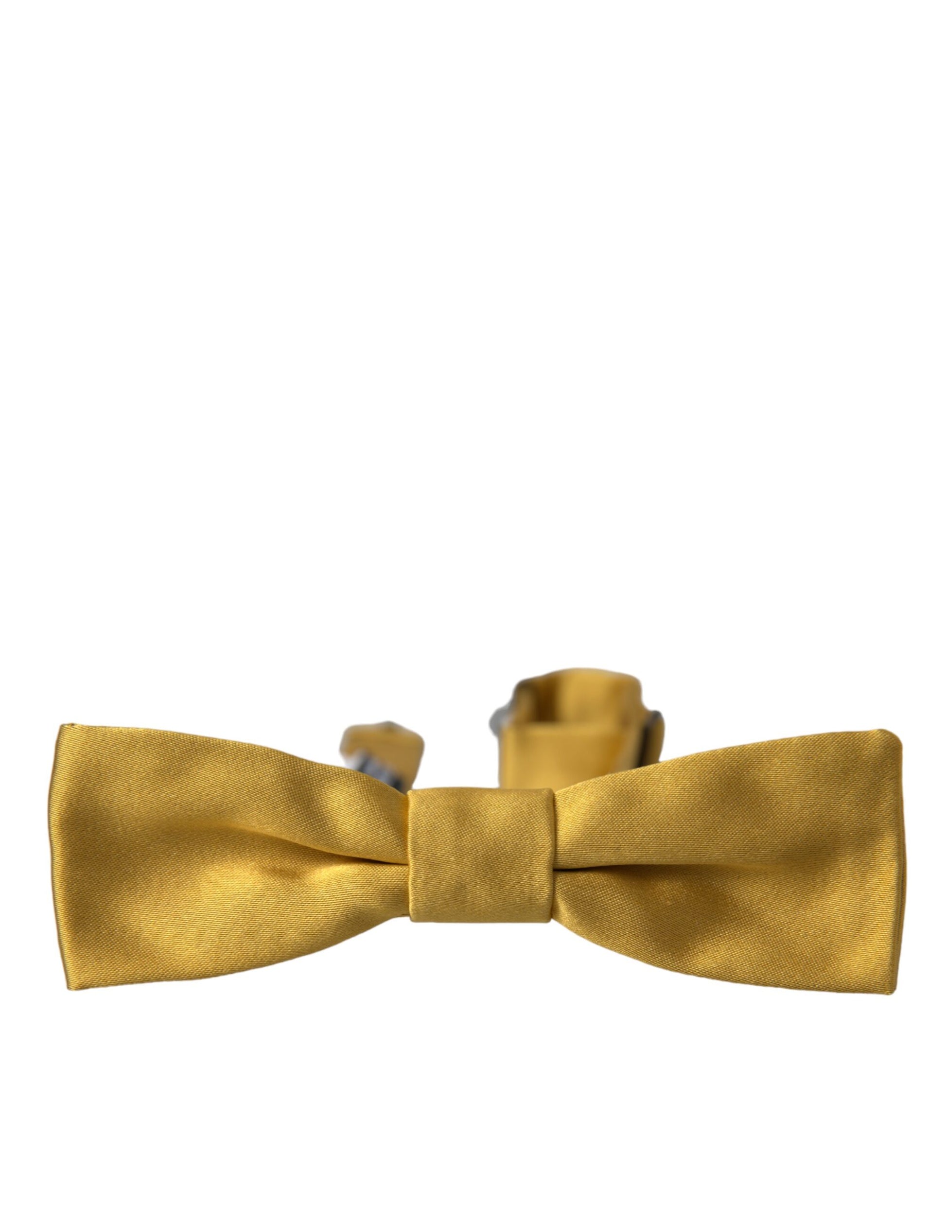 Dolce & Gabbana Yellow Silk Adjustable Neck Men Bow Tie - KALAJ