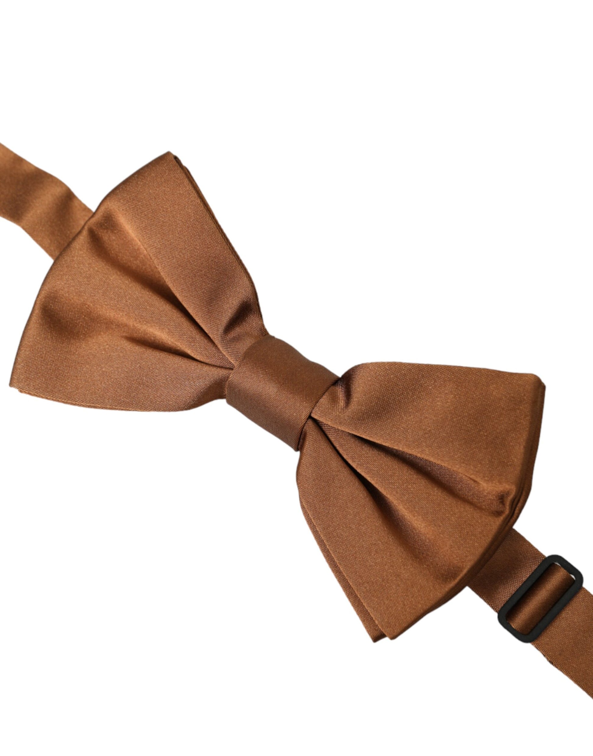 Dolce & Gabbana Brown Silk Adjustable Neck Men Bow Tie - KALAJ