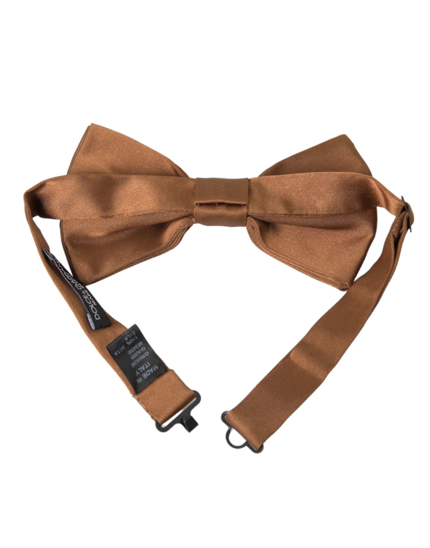 Dolce & Gabbana Brown Silk Adjustable Neck Men Bow Tie - KALAJ