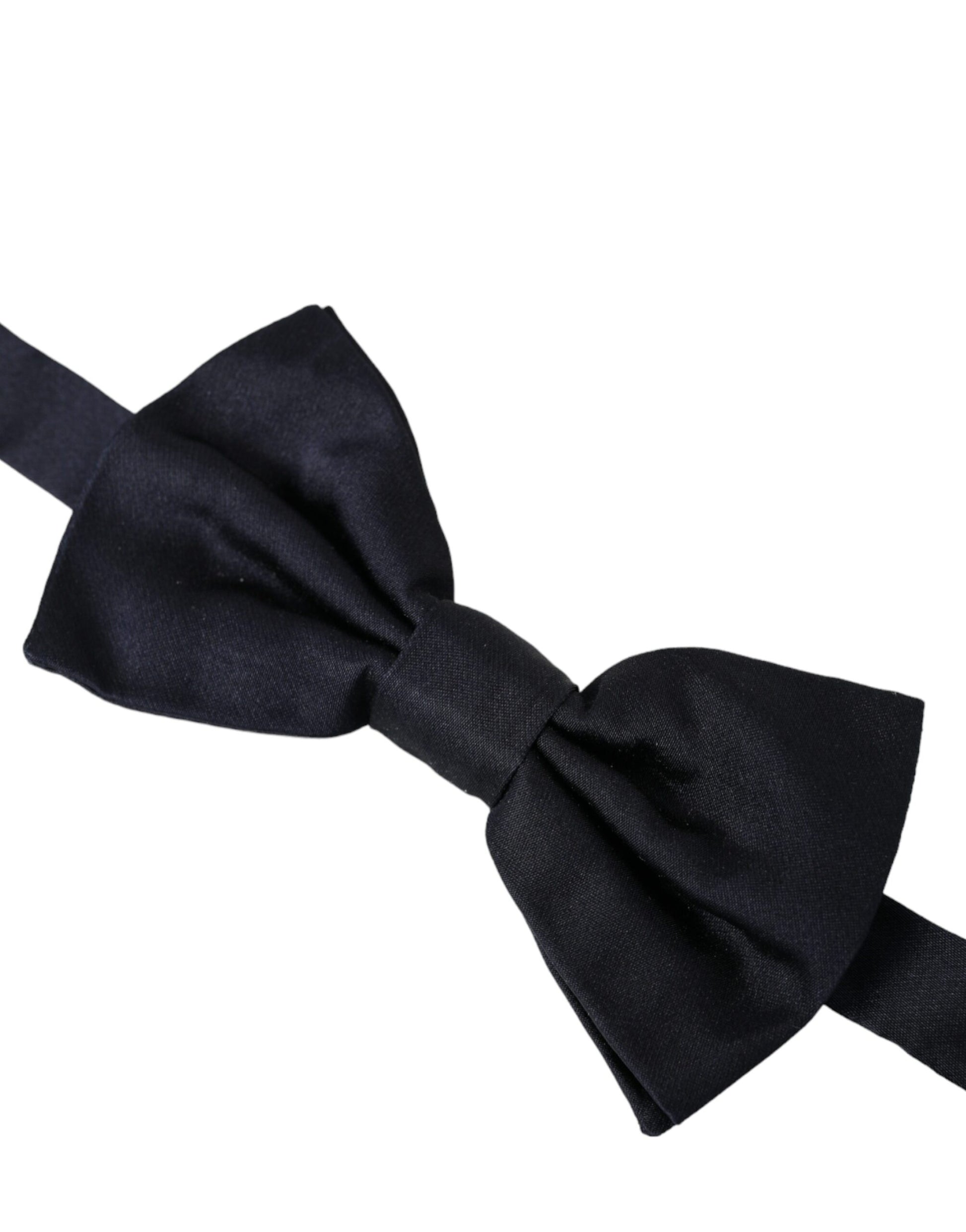 Dolce & Gabbana Dark Blue Silk Adjustable Neck Men Bow Tie - KALAJ