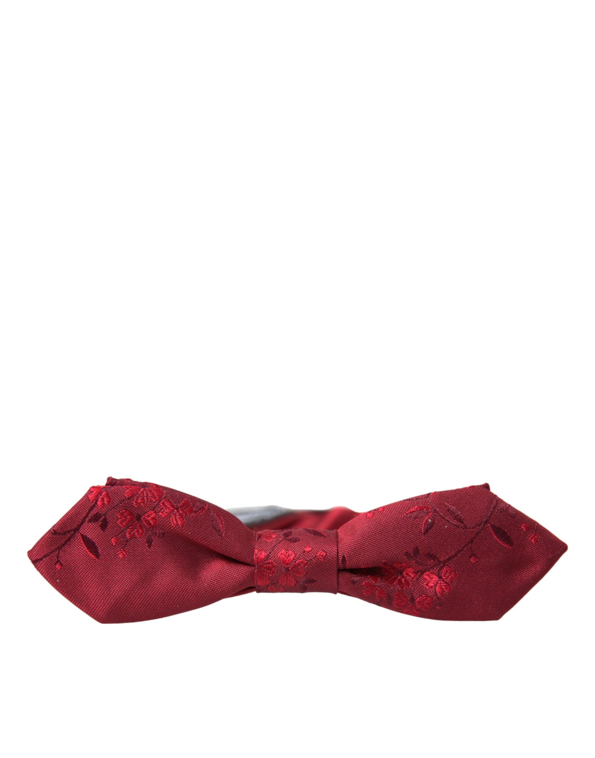 Dolce & Gabbana Red Brocade Silk Adjustable Neck Men Bow Tie - KALAJ