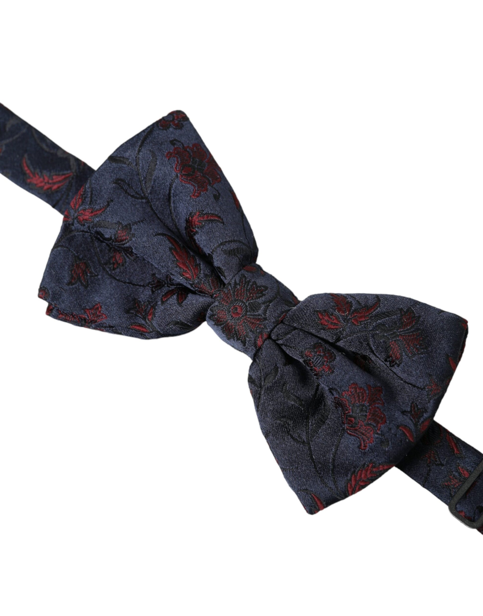 Dolce & Gabbana Blue Floral Brocade Adjustable Neck Men Bow Tie - KALAJ