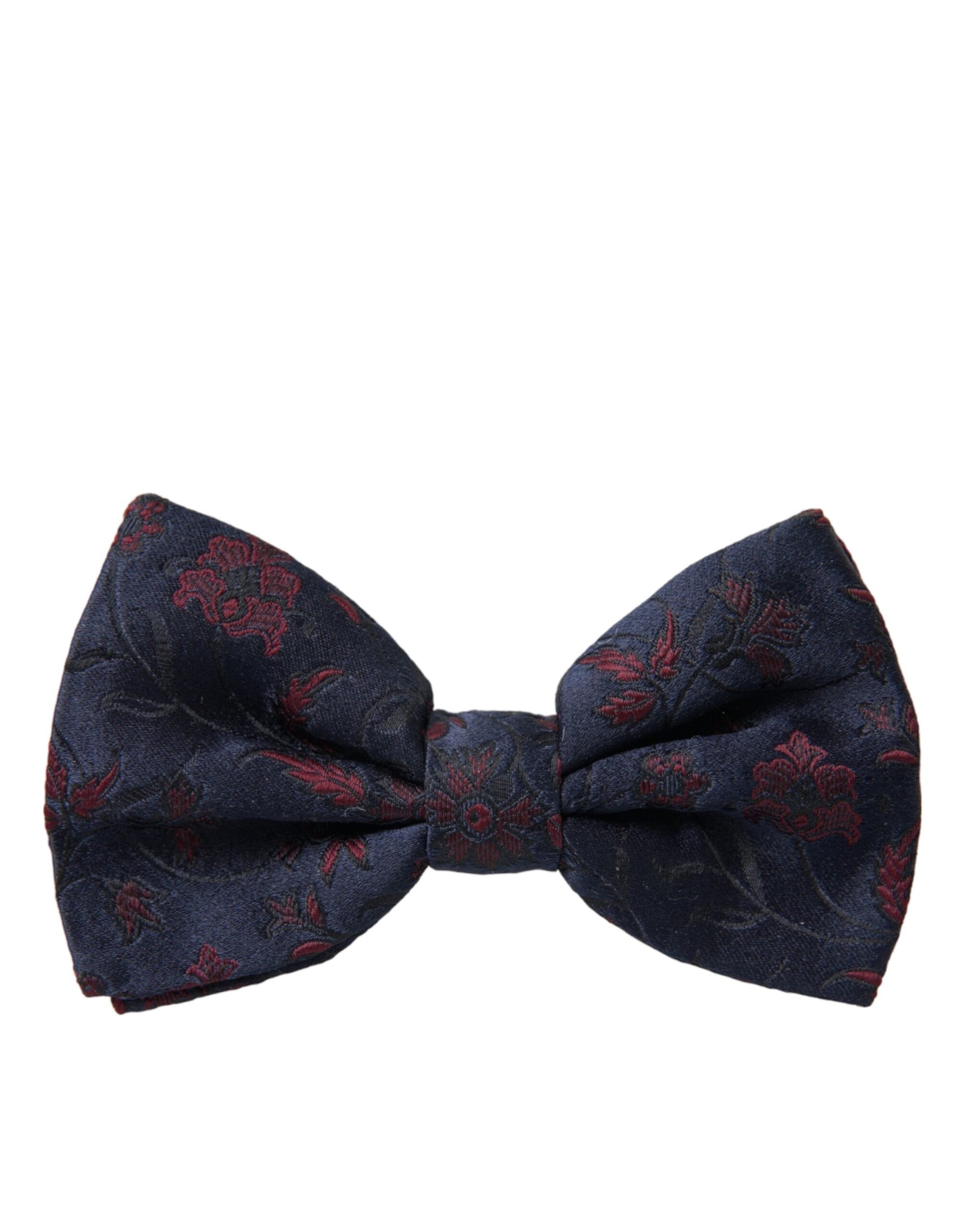 Dolce & Gabbana Blue Floral Brocade Adjustable Neck Men Bow Tie - KALAJ