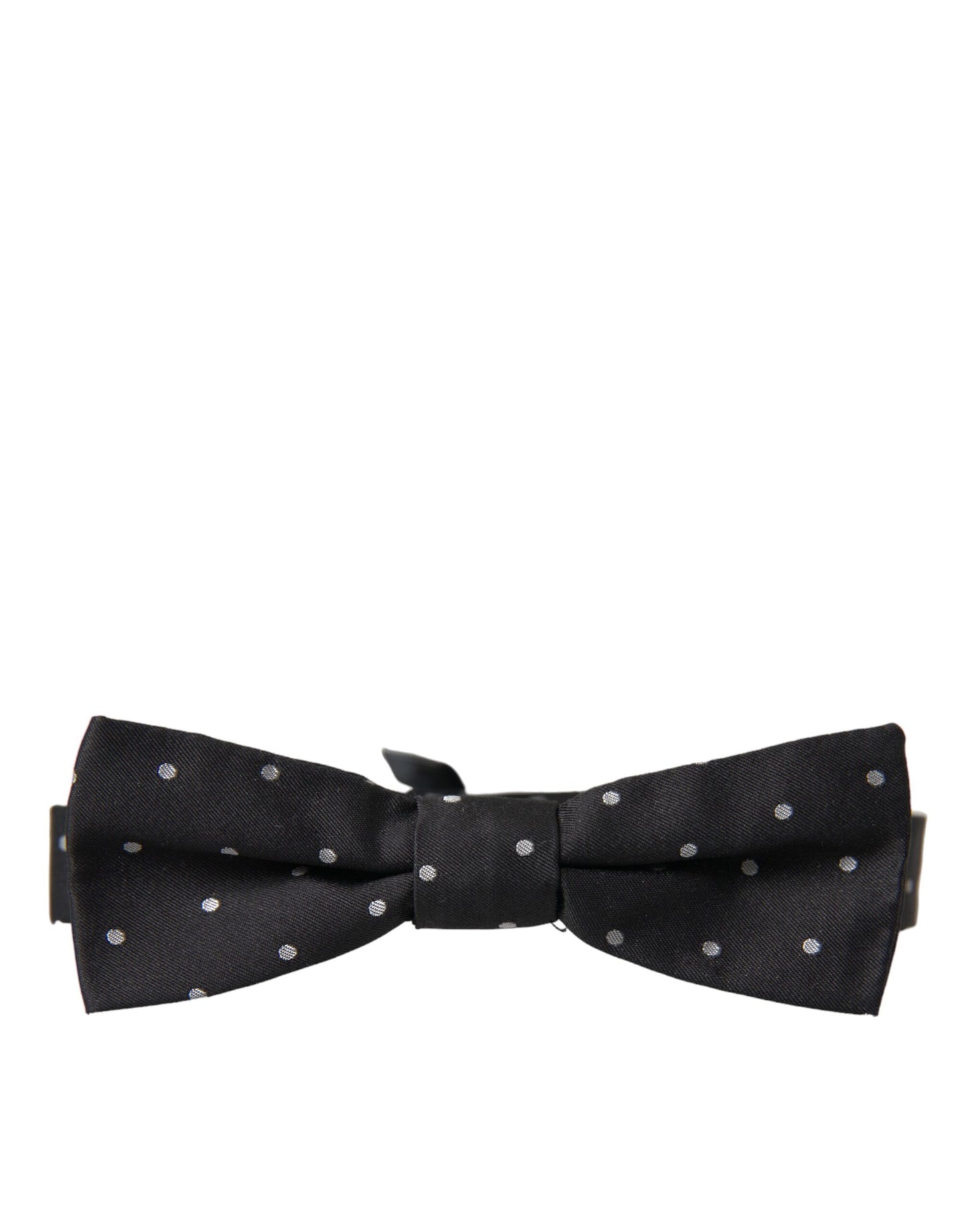 Dolce & Gabbana Black White Polka Dot Silk Men Neck Bow Tie - KALAJ