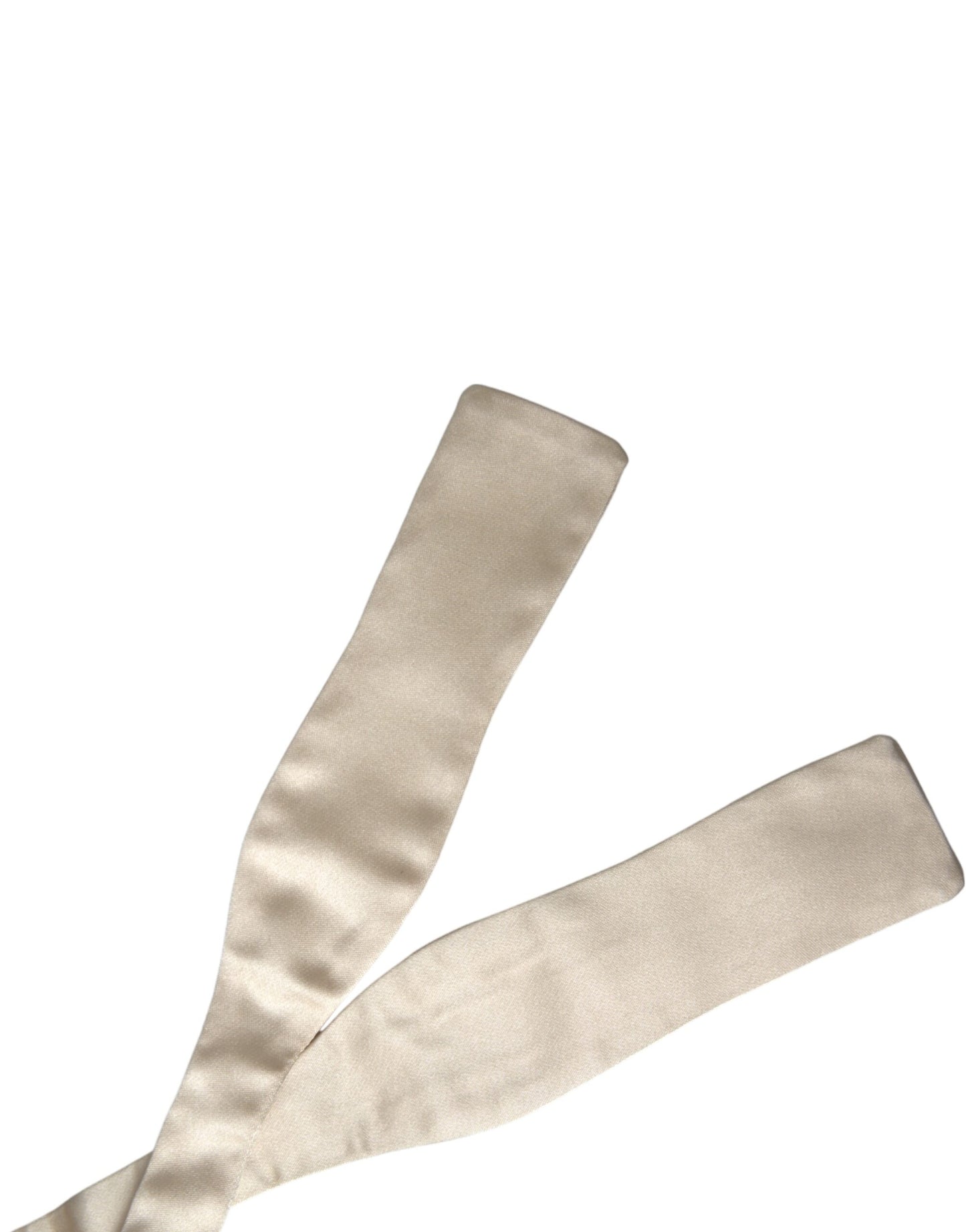 Dolce & Gabbana Beige Silk Slim Skinny Necktie Men Bow Tie - KALAJ