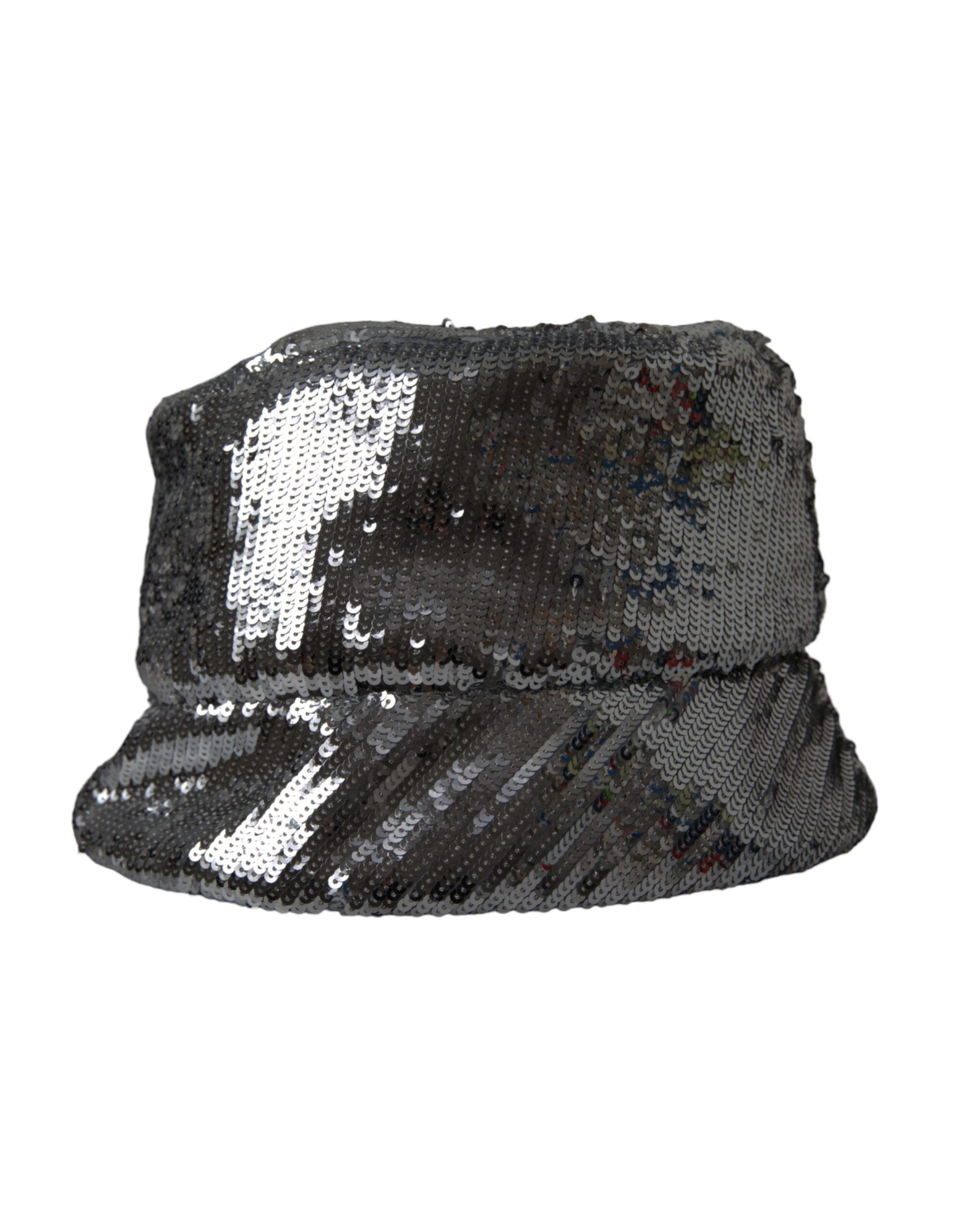 Dolce & Gabbana Silver Sequined Nylon Bucket Hat Men - KALAJ