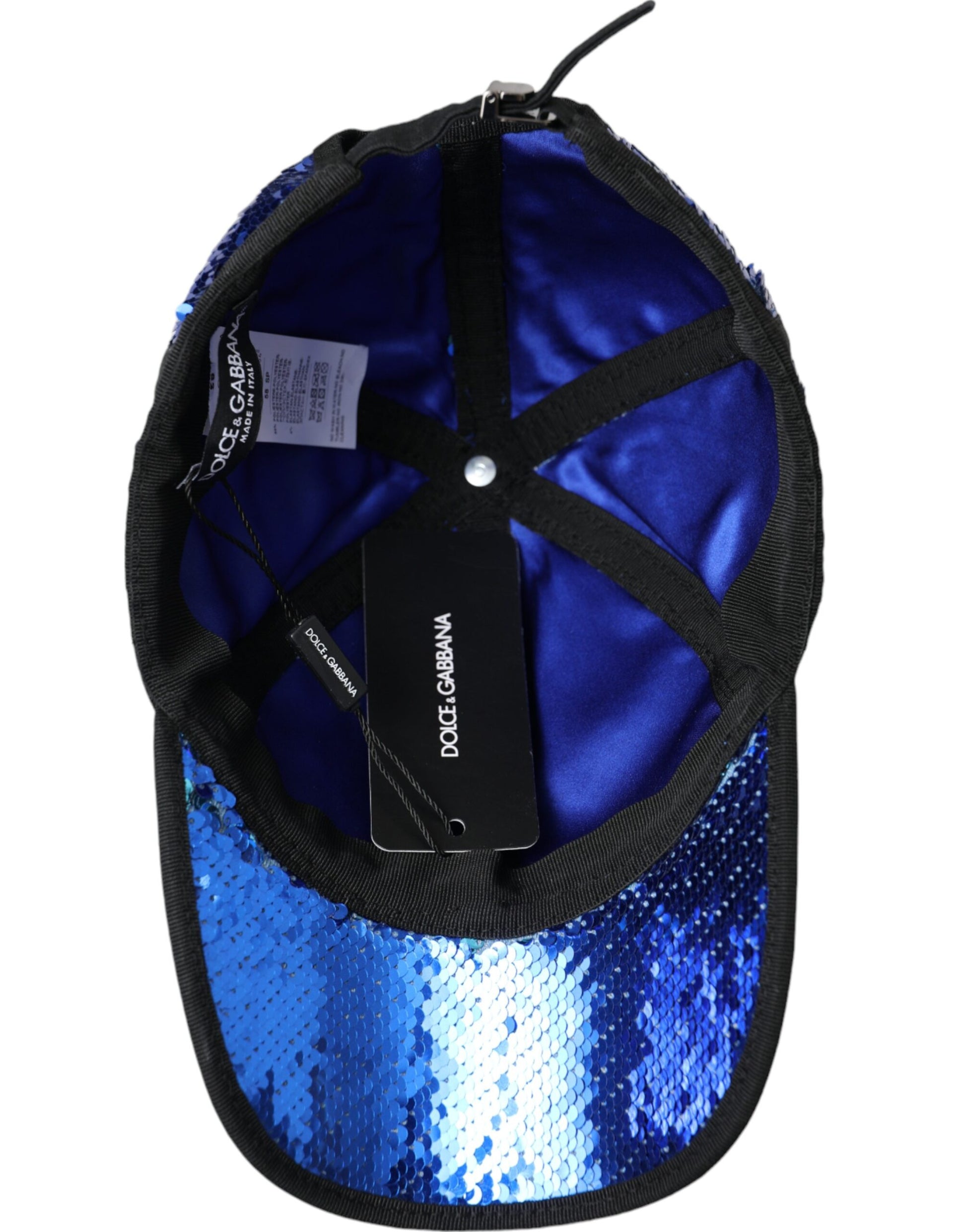 Dolce & Gabbana Royal Blue Sequin Baseball Hat Men - KALAJ