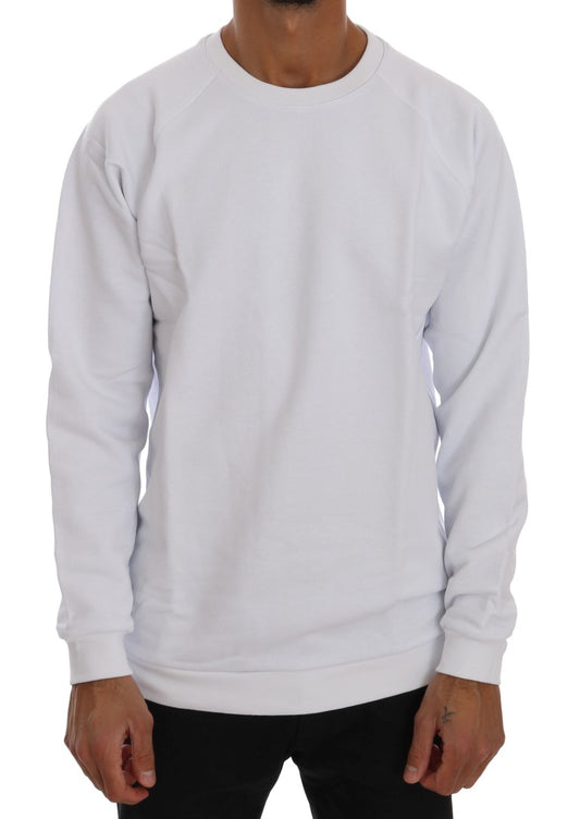 Daniele Alessandrini Elegant White Crewneck Cotton Sweater