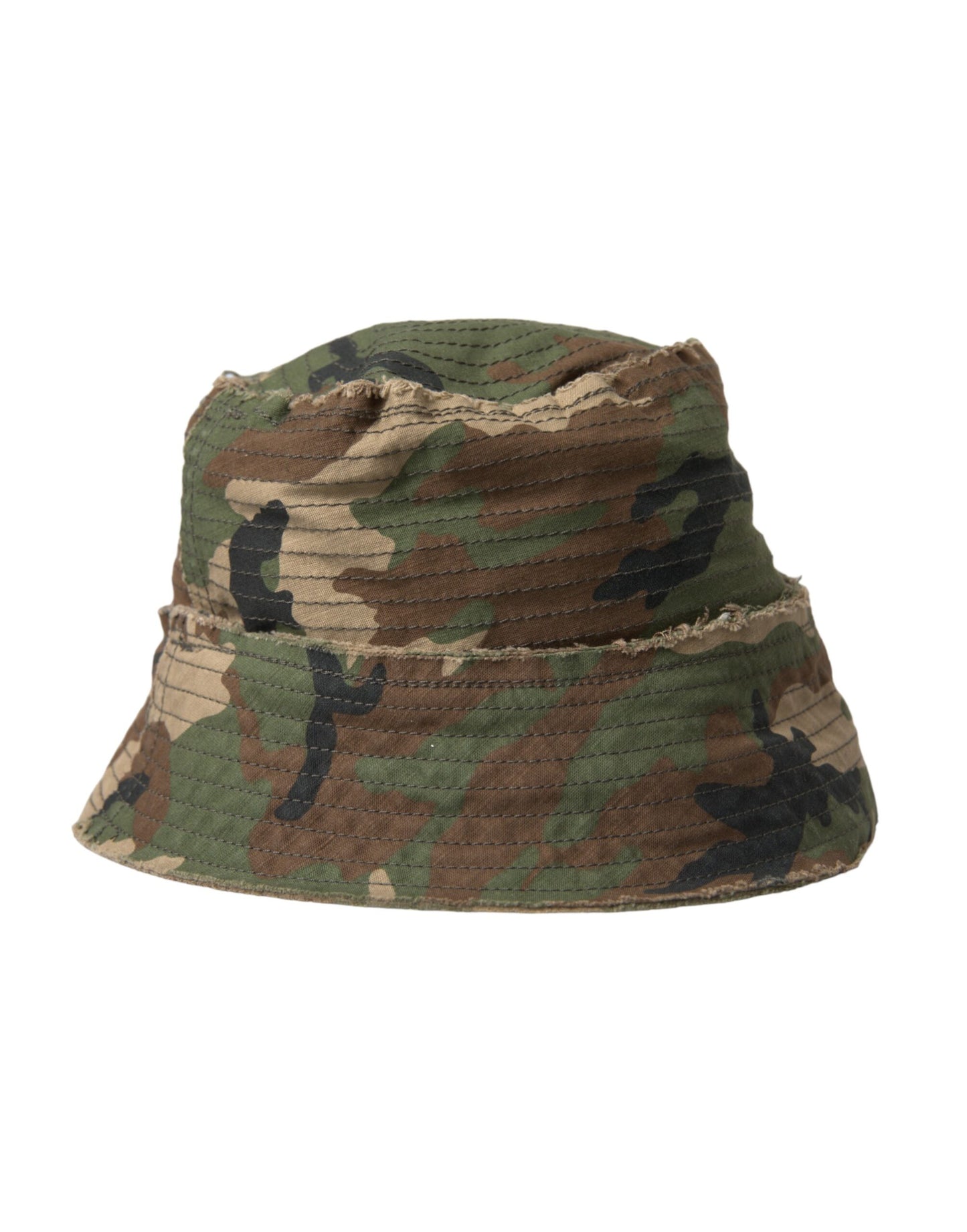 Dolce & Gabbana Green Camouflage Cotton Bucket Hat Men - KALAJ