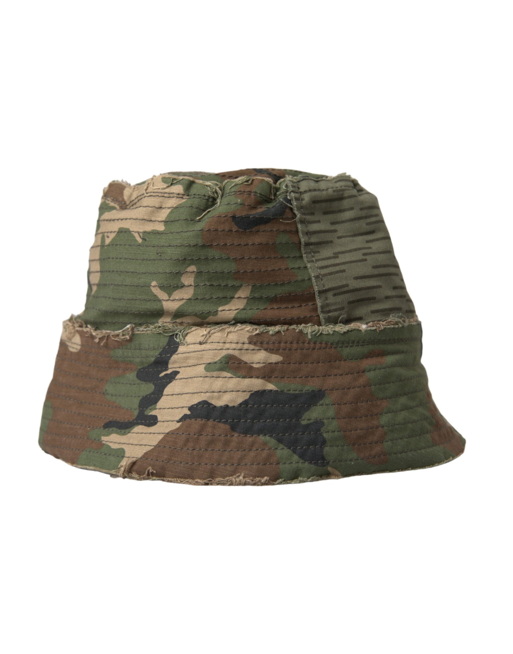 Dolce & Gabbana Green Camouflage Cotton Bucket Hat Men - KALAJ