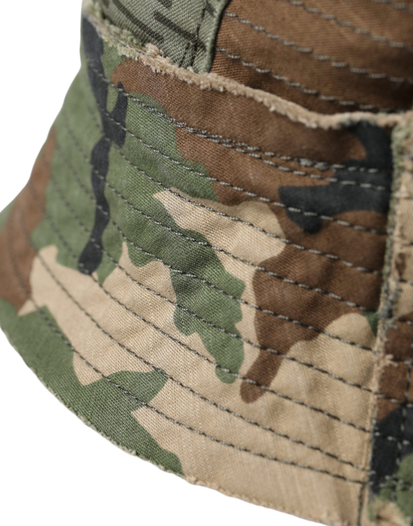 Dolce & Gabbana Green Camouflage Cotton Bucket Hat Men - KALAJ