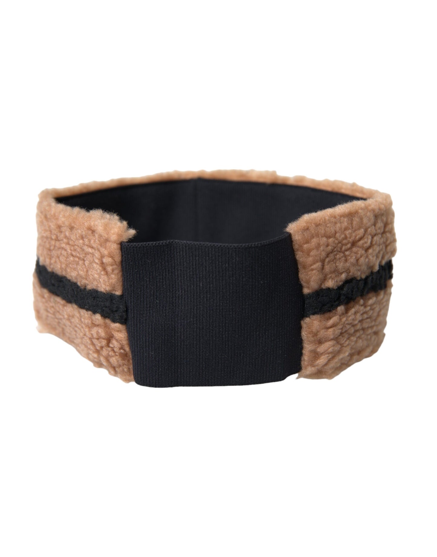 Dolce & Gabbana Brown Black Fleece Wool Head Band Hat Men - KALAJ