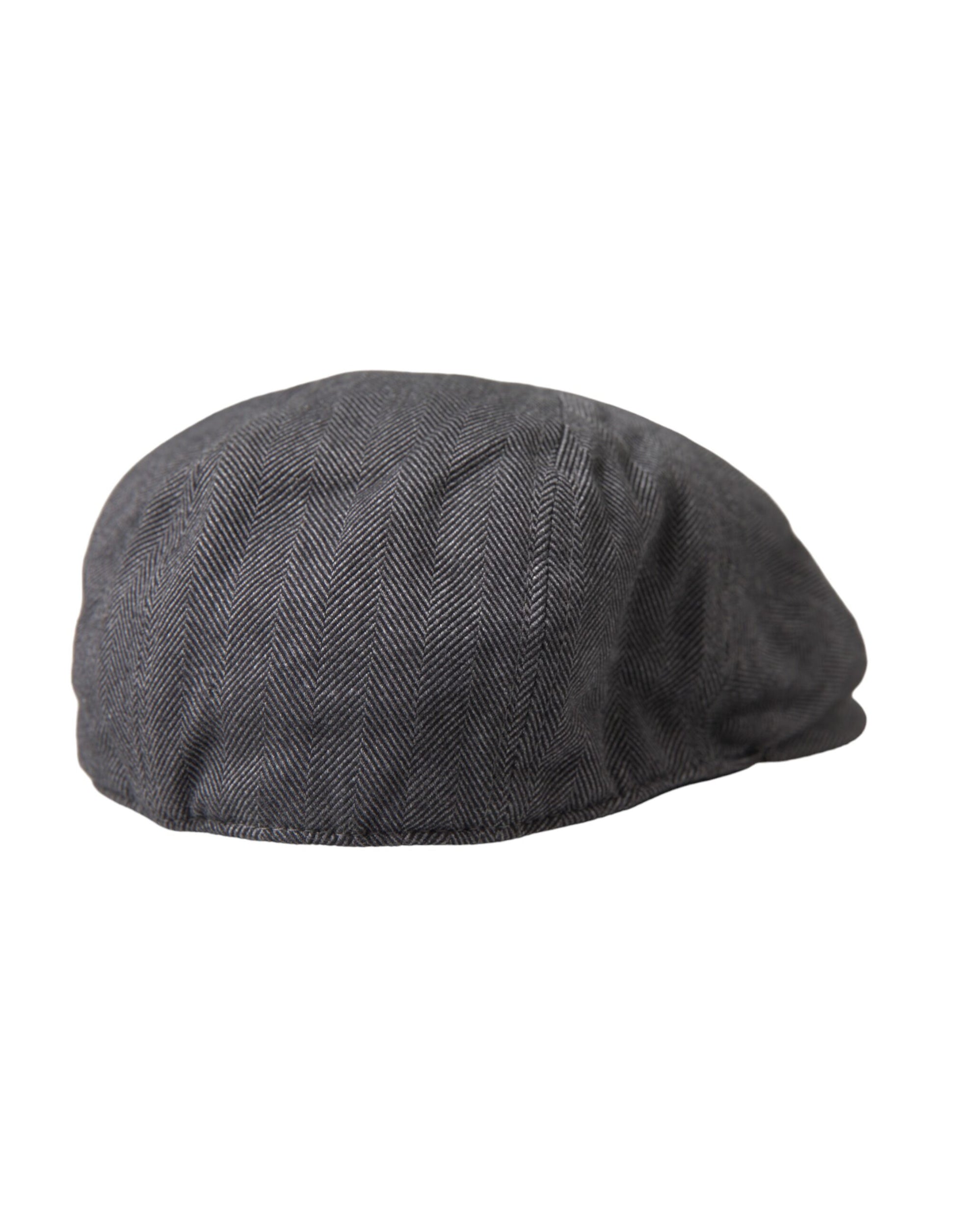 Dolce & Gabbana Gray Herringbone Crown Newsboy Hat Men - KALAJ