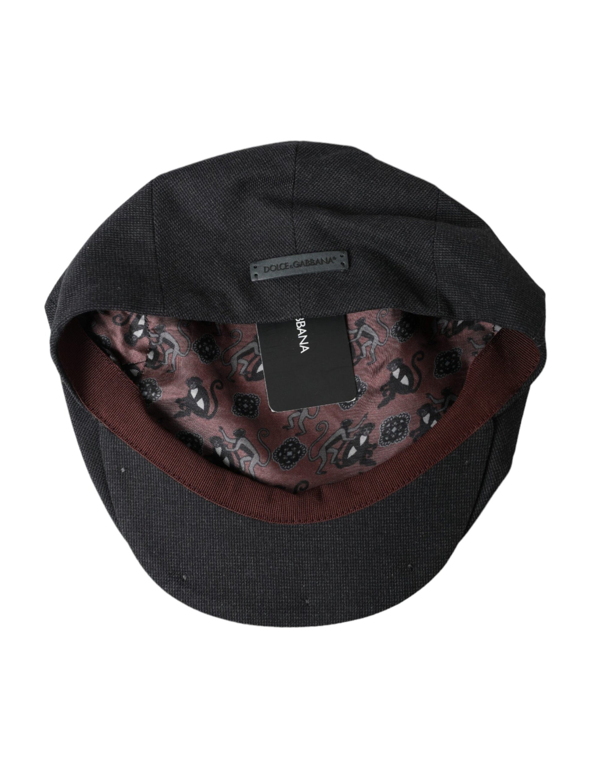 Dolce & Gabbana Gray Cotton Cloth Newsboy Hat Men - KALAJ