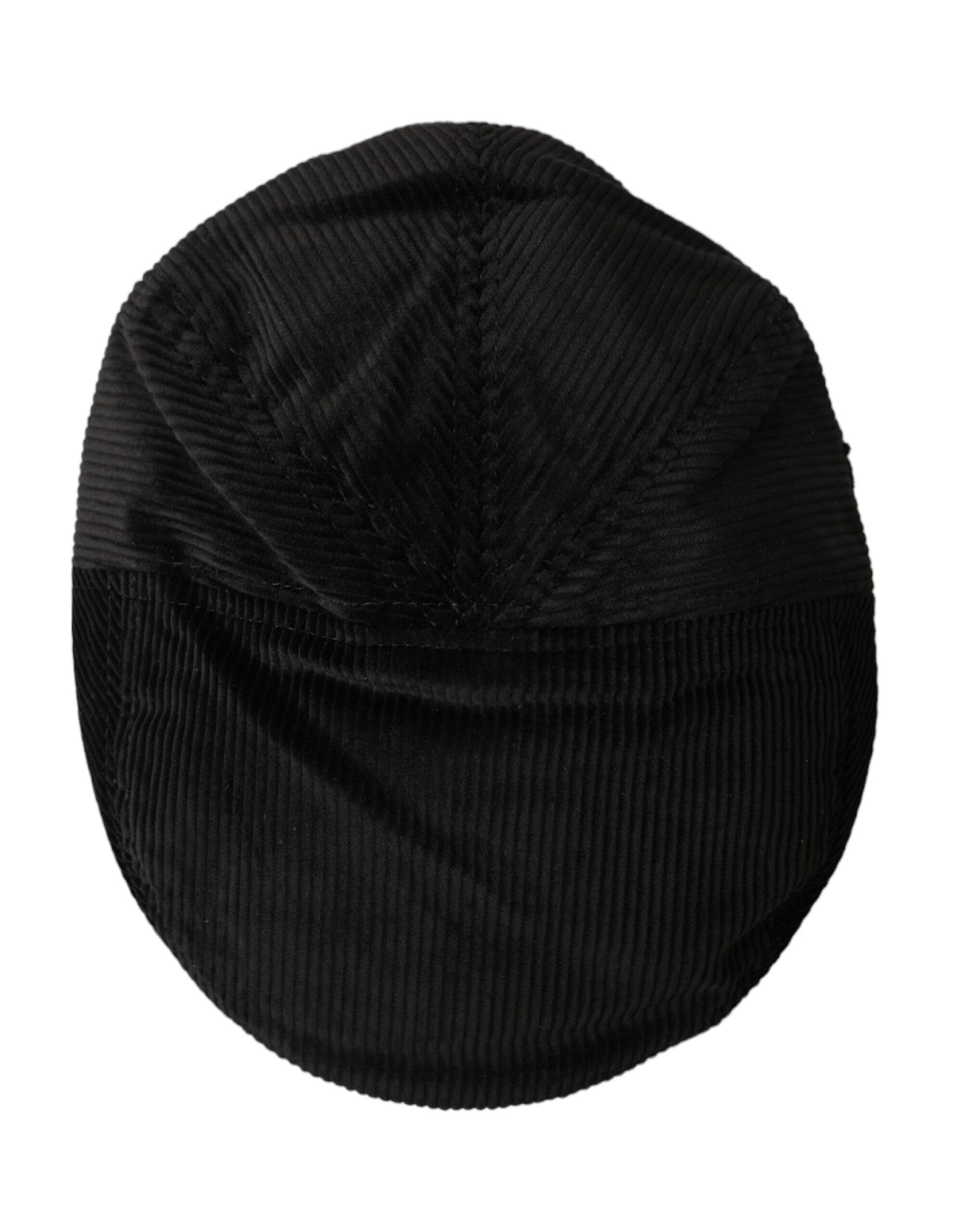 Dolce & Gabbana Black Corduroy Crown Newsboy Hat Men - KALAJ