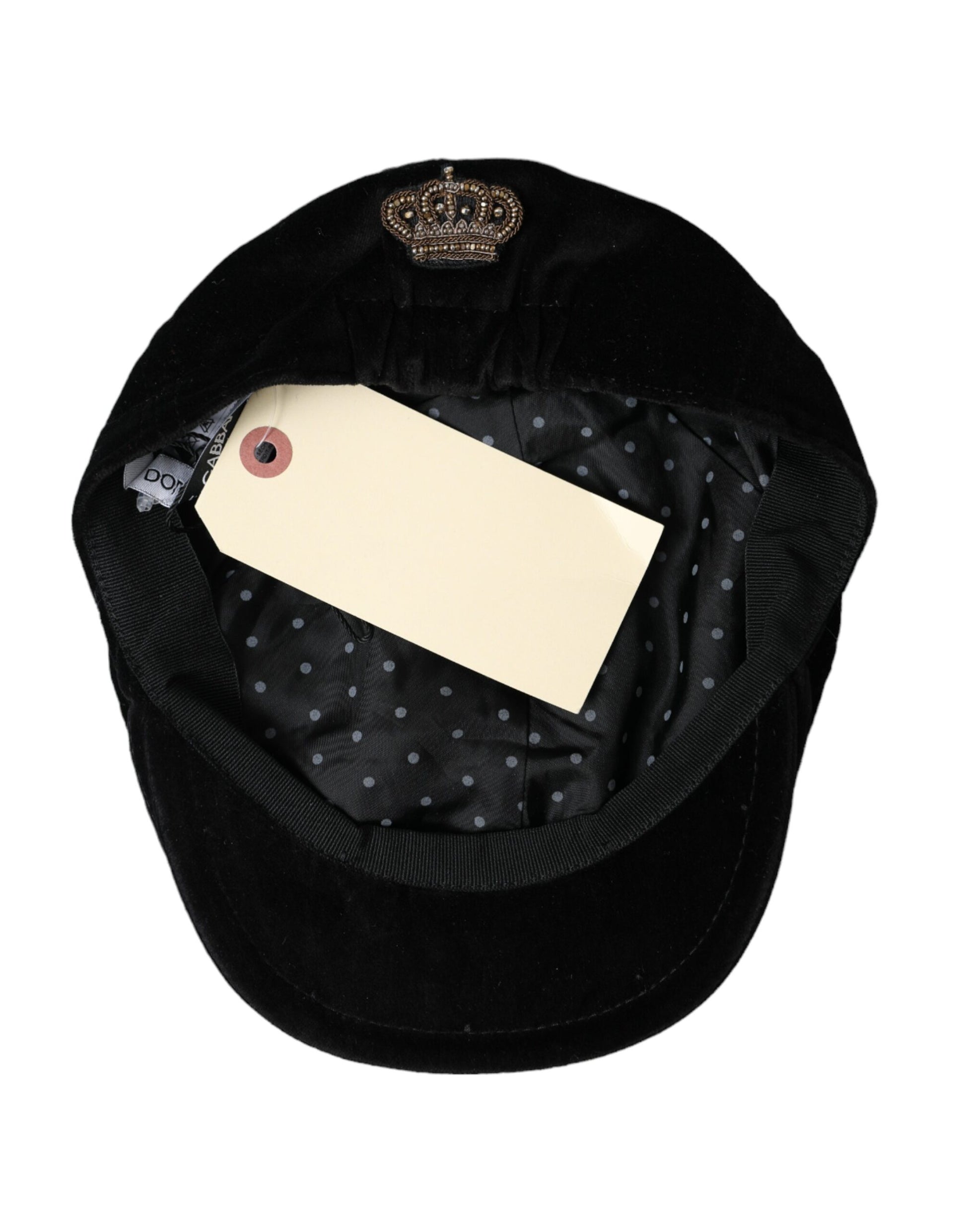 Dolce & Gabbana Black Crown Cotton Newsboy Hat Men - KALAJ