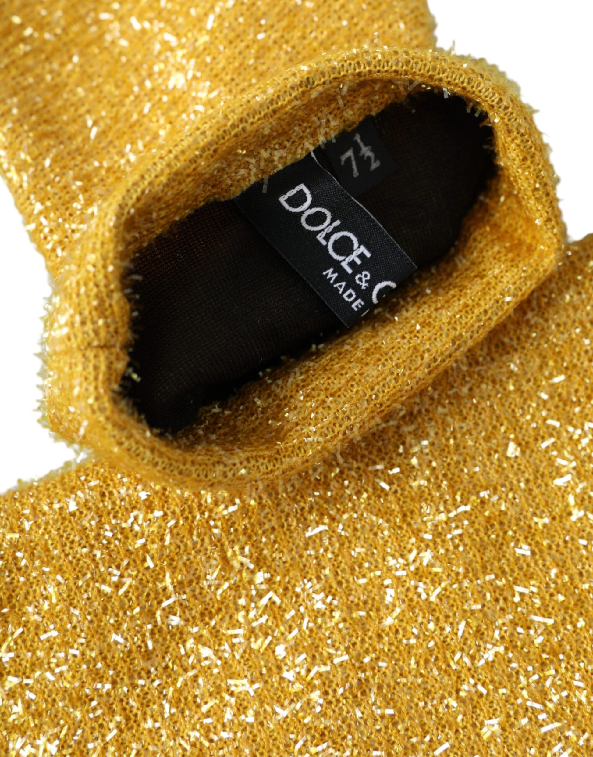 Dolce & Gabbana Gold Lurex Fantasia Mid Arm Length Gloves - KALAJ