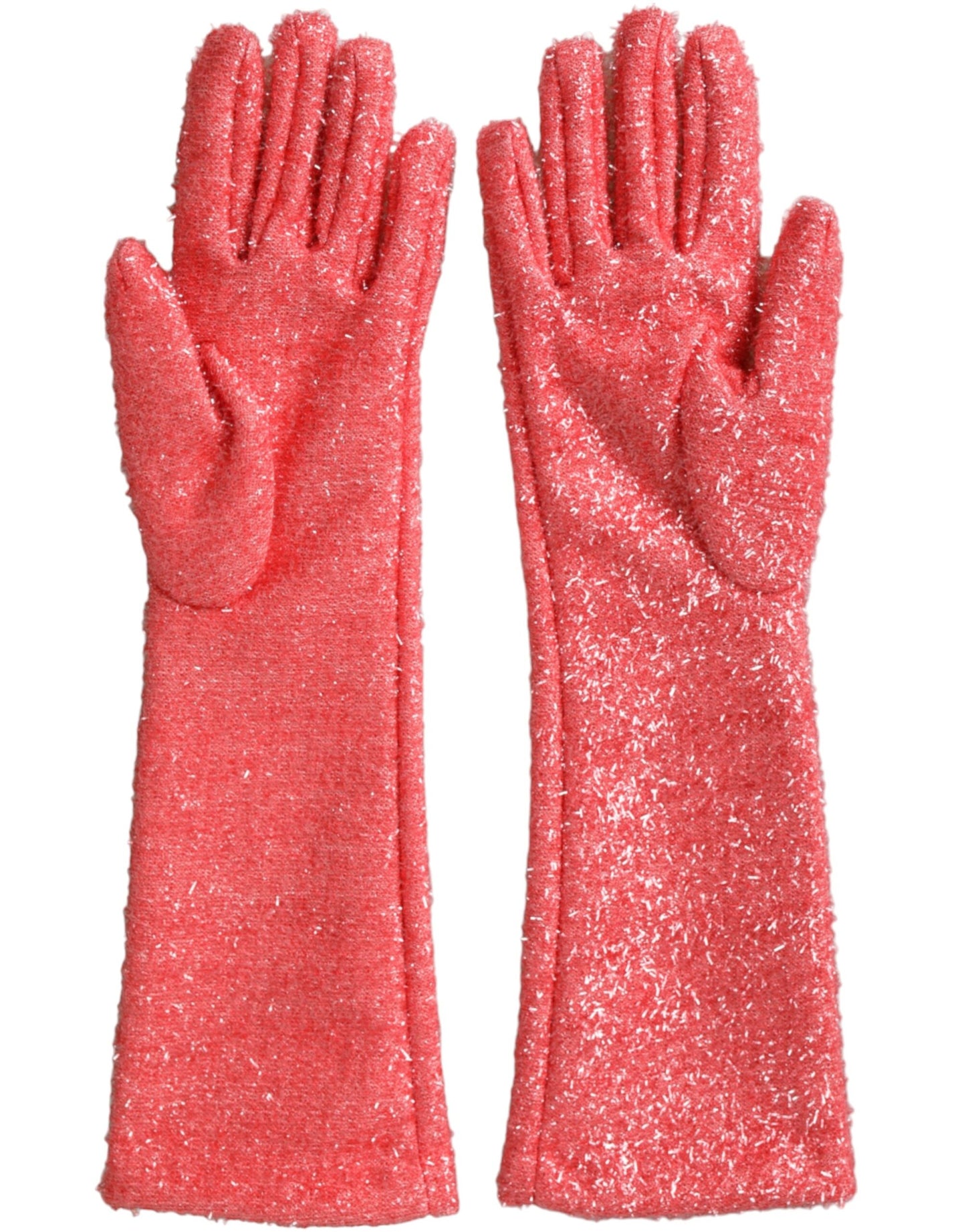 Dolce & Gabbana Pink Lurex Fantasia Mid Arm Length Gloves - KALAJ