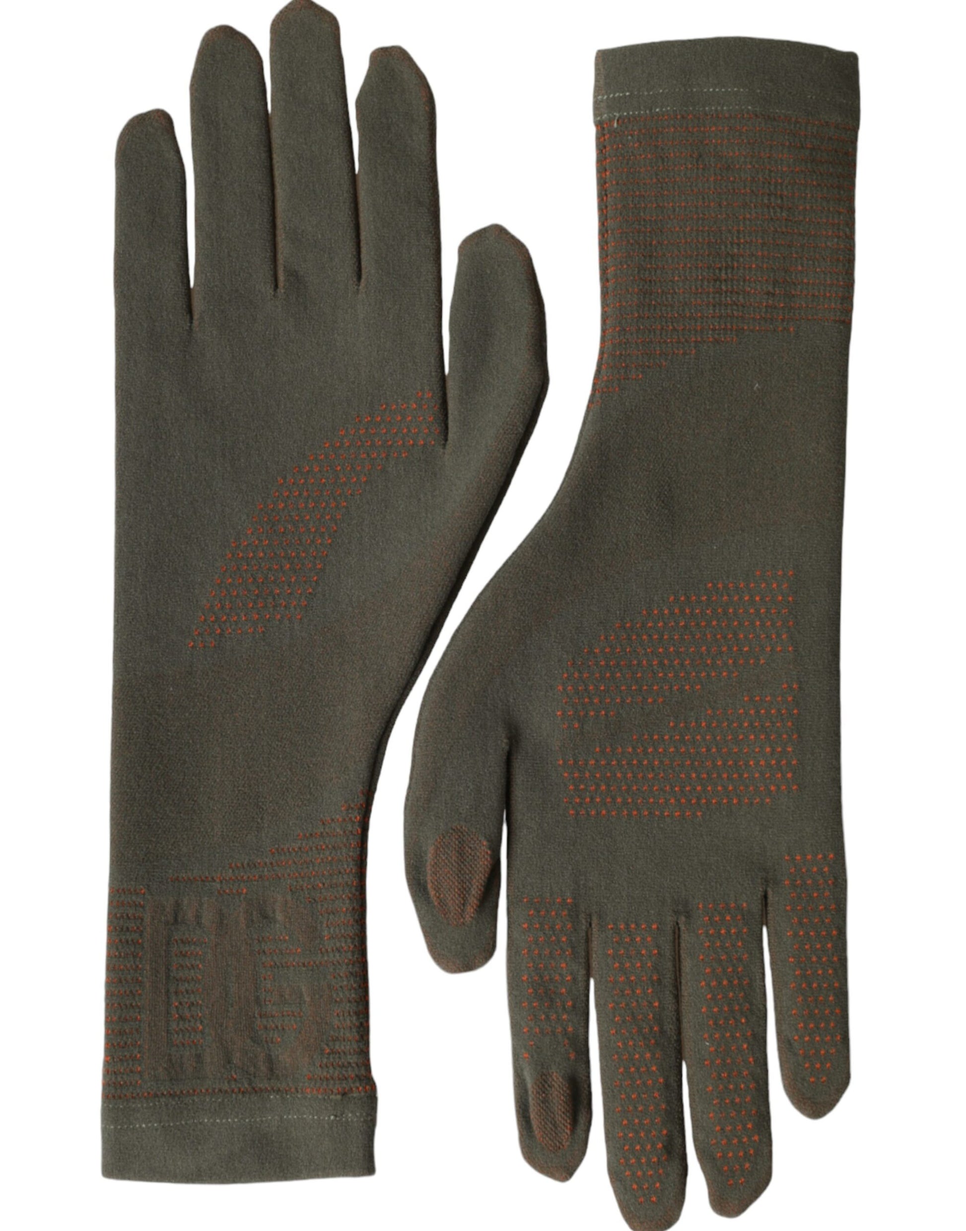 Dolce & Gabbana Brown Cotton Stretch Wrist Length Gloves - KALAJ