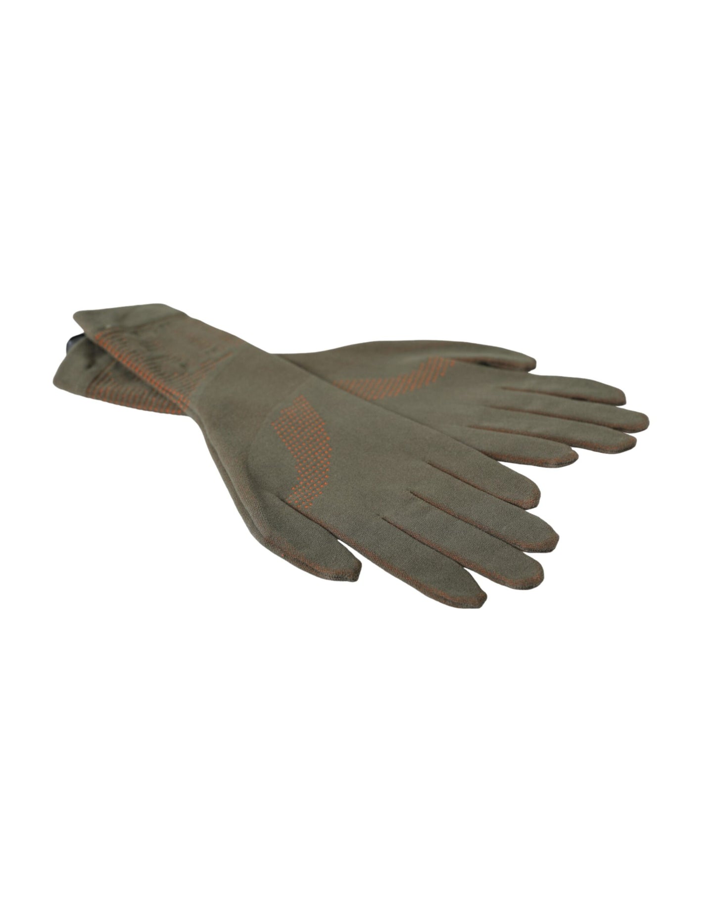 Dolce & Gabbana Brown Cotton Stretch Wrist Length Gloves - KALAJ