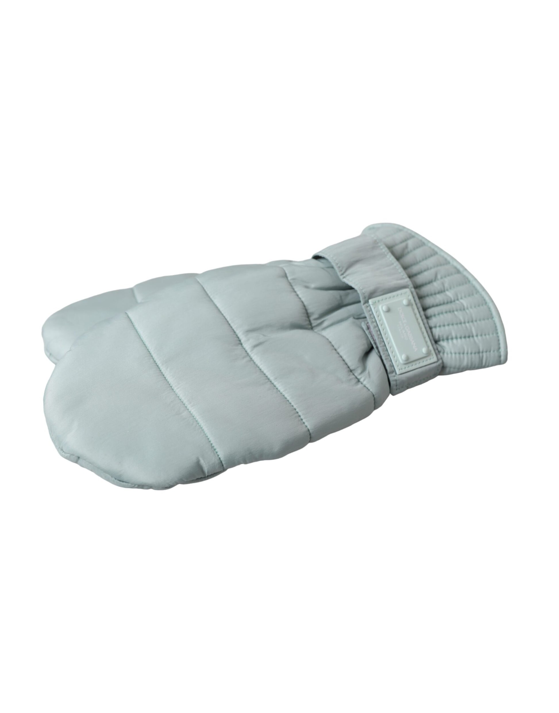 Dolce & Gabbana Green Quilted Nylon Wrist Length Mitten Gloves - KALAJ