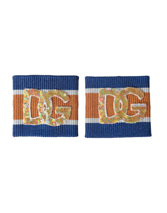 Dolce & Gabbana Multicolor Logo Sequin Viscose Wristband - KALAJ