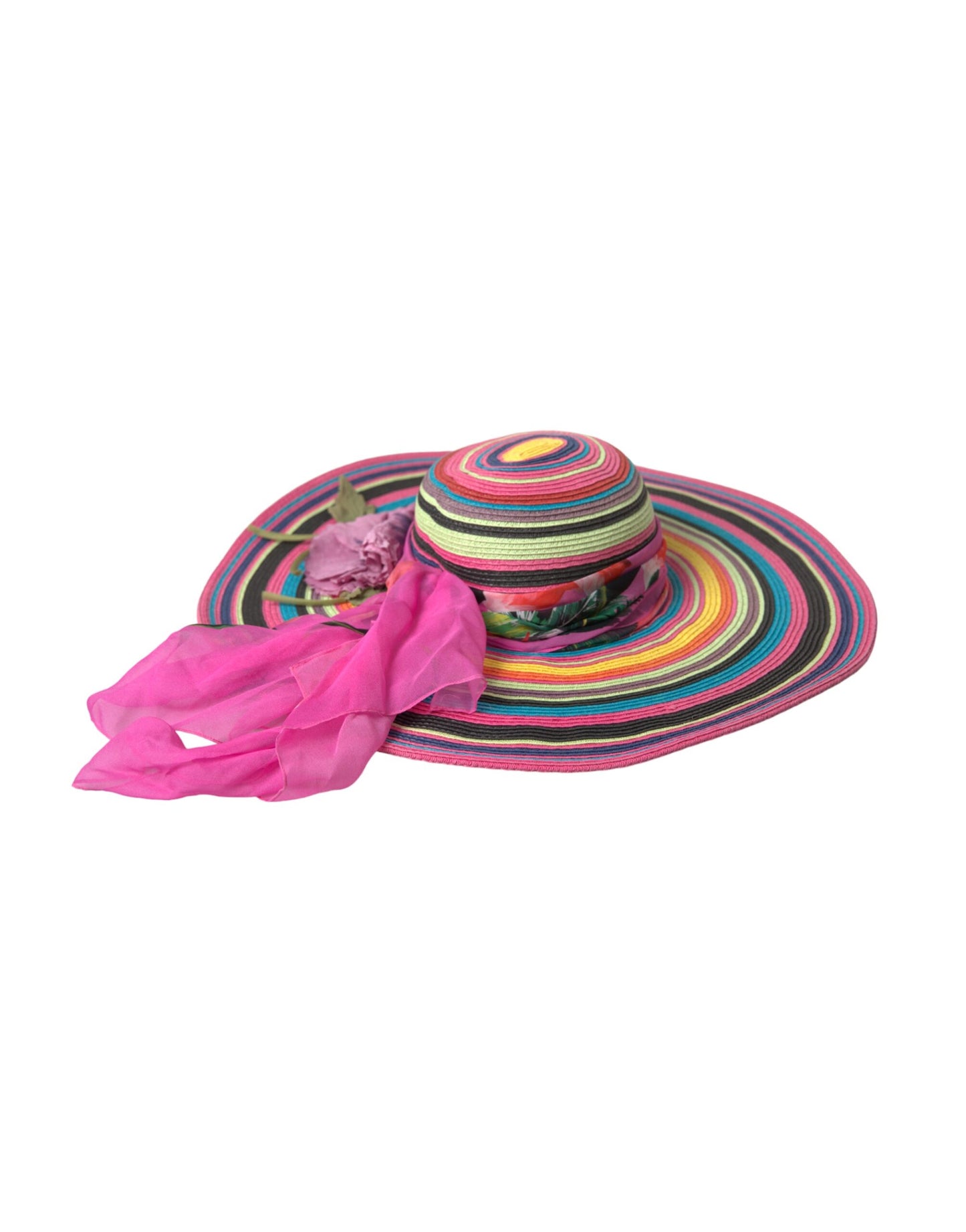 Dolce & Gabbana Multicolor Fantasy Wide Brim Floppy Hat - KALAJ