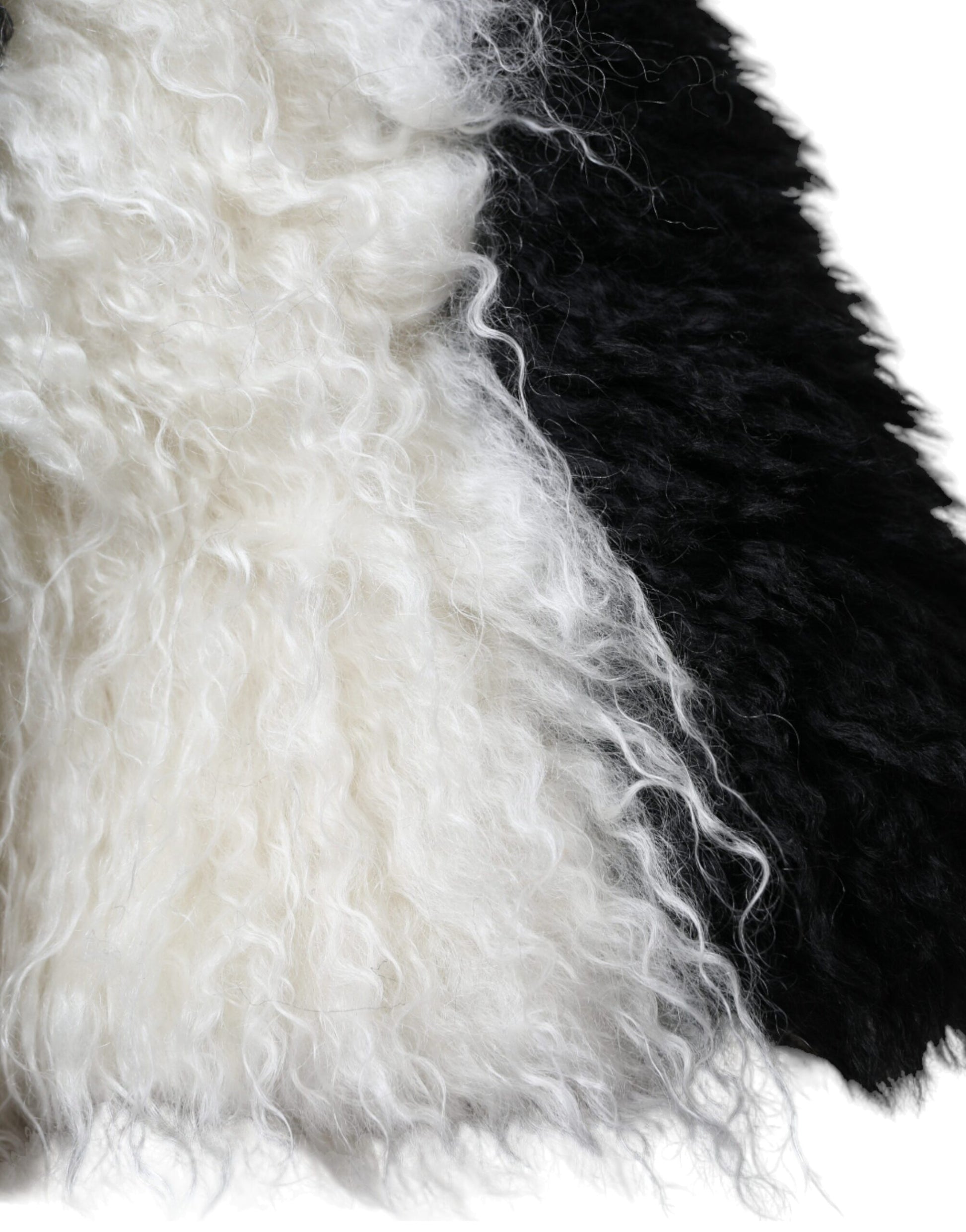 Dolce & Gabbana Black White Stripes Mohair Fur Bucket Hat - KALAJ