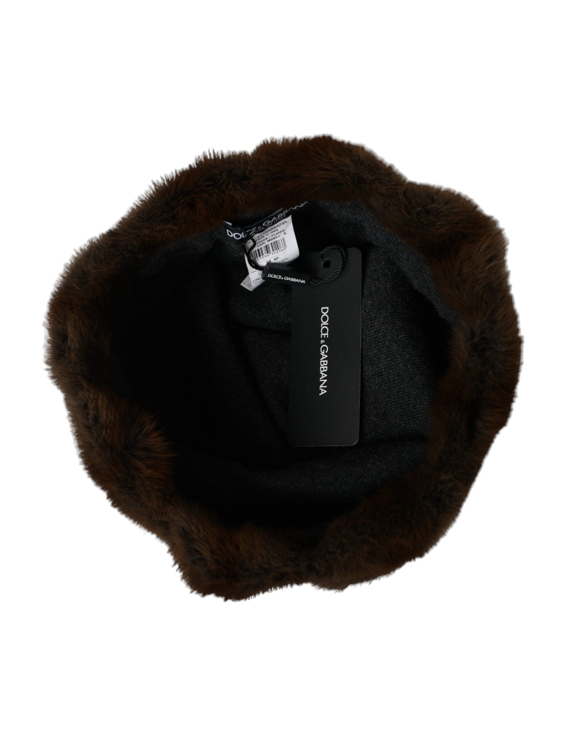 Dolce & Gabbana Brown Weasel Fur Womens Cashmere Hat Beanie - KALAJ