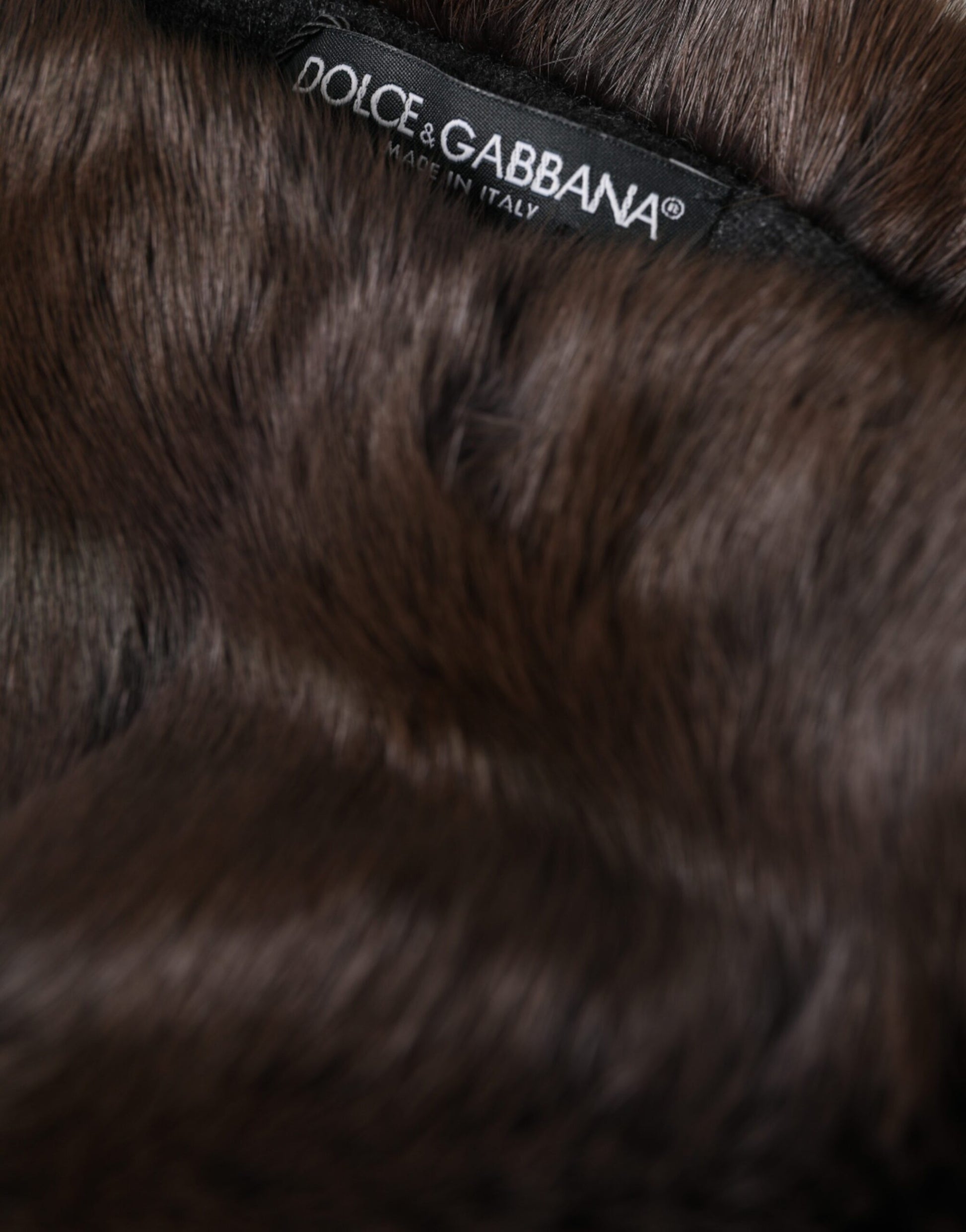 Dolce & Gabbana Brown Weasel Fur Womens Cashmere Hat Beanie - KALAJ