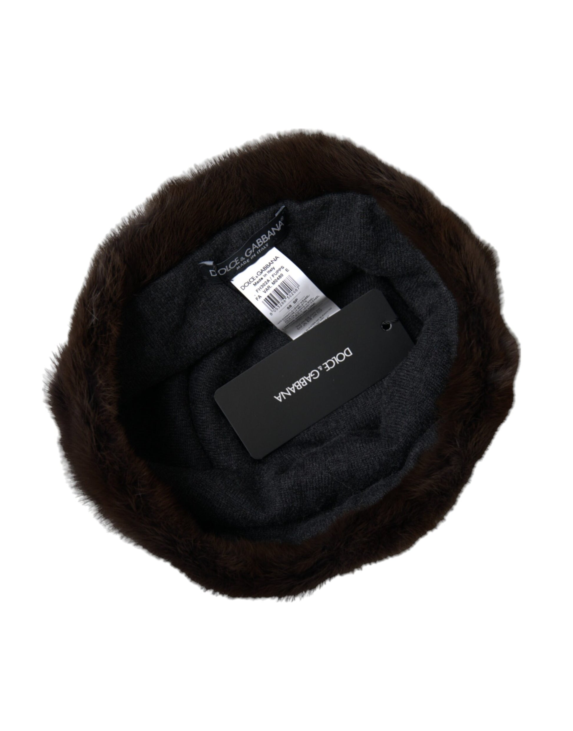 Dolce & Gabbana Brown Weasel Fur Womens Cashmere Hat Beanie - KALAJ