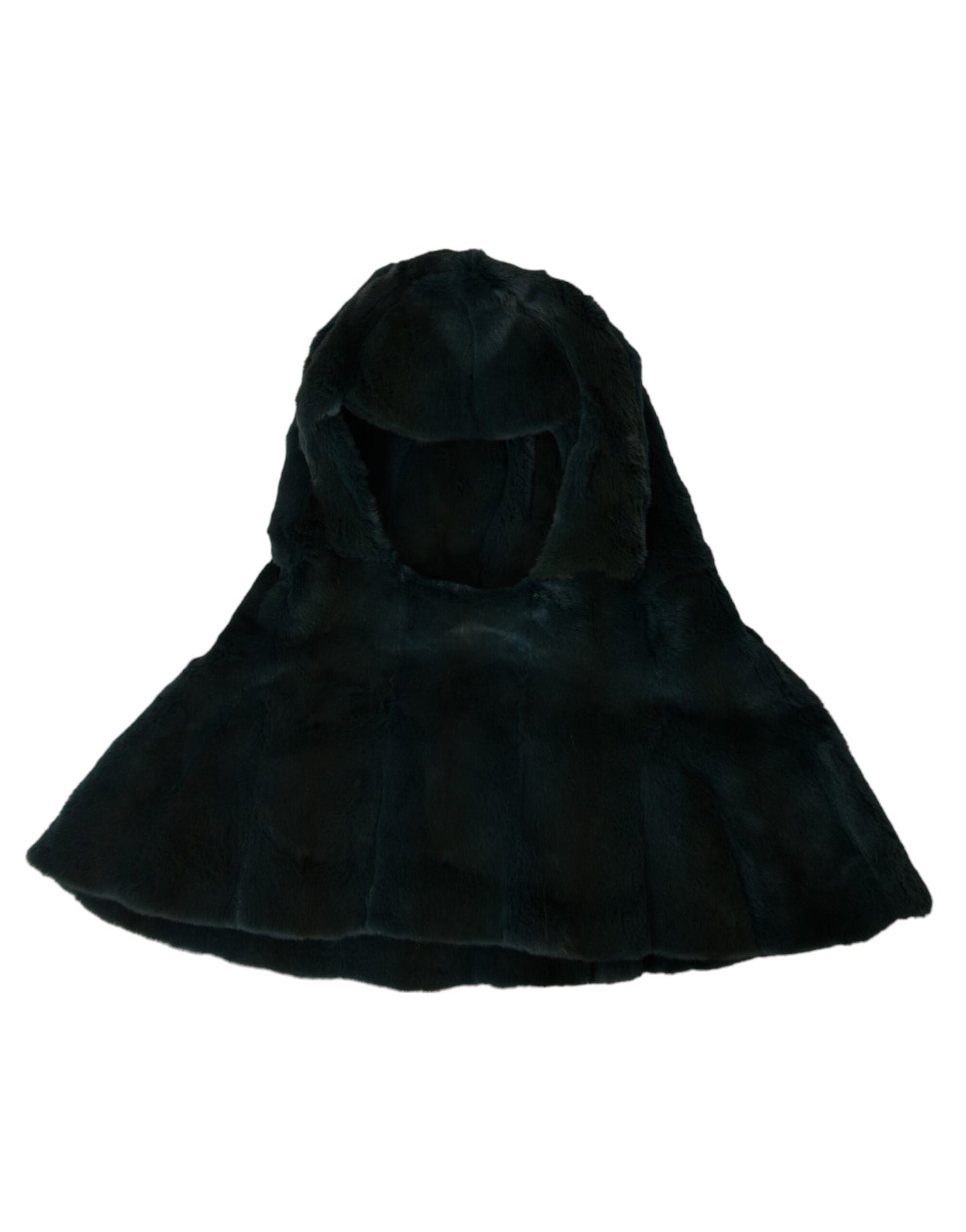 Dolce & Gabbana Black Weasel Fur Whole Head Wrap Hat - KALAJ