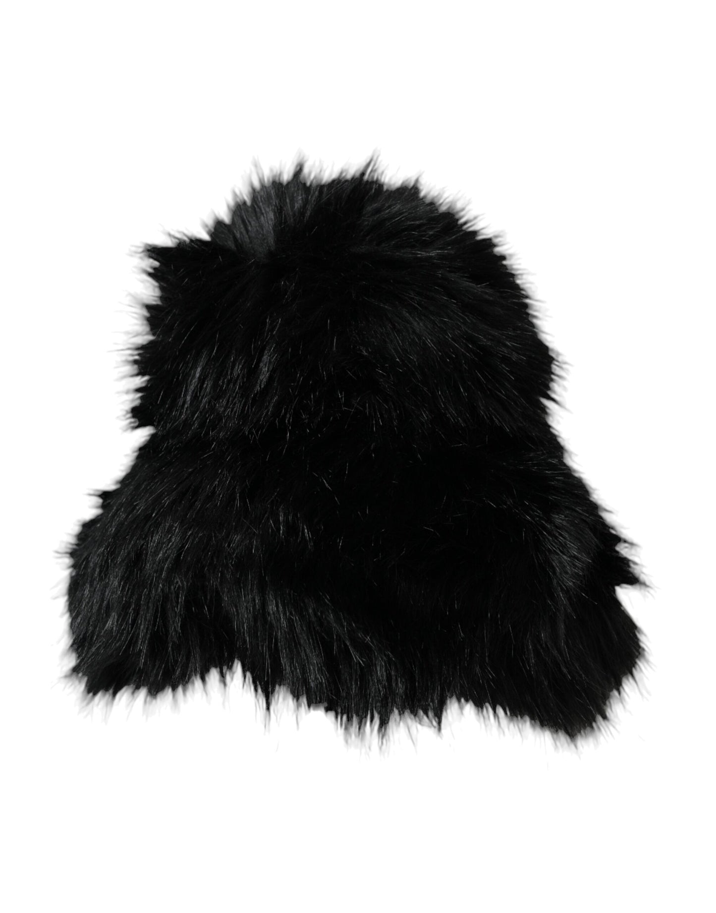 Dolce & Gabbana Black Faux Fur Womens Bucket Hat - KALAJ