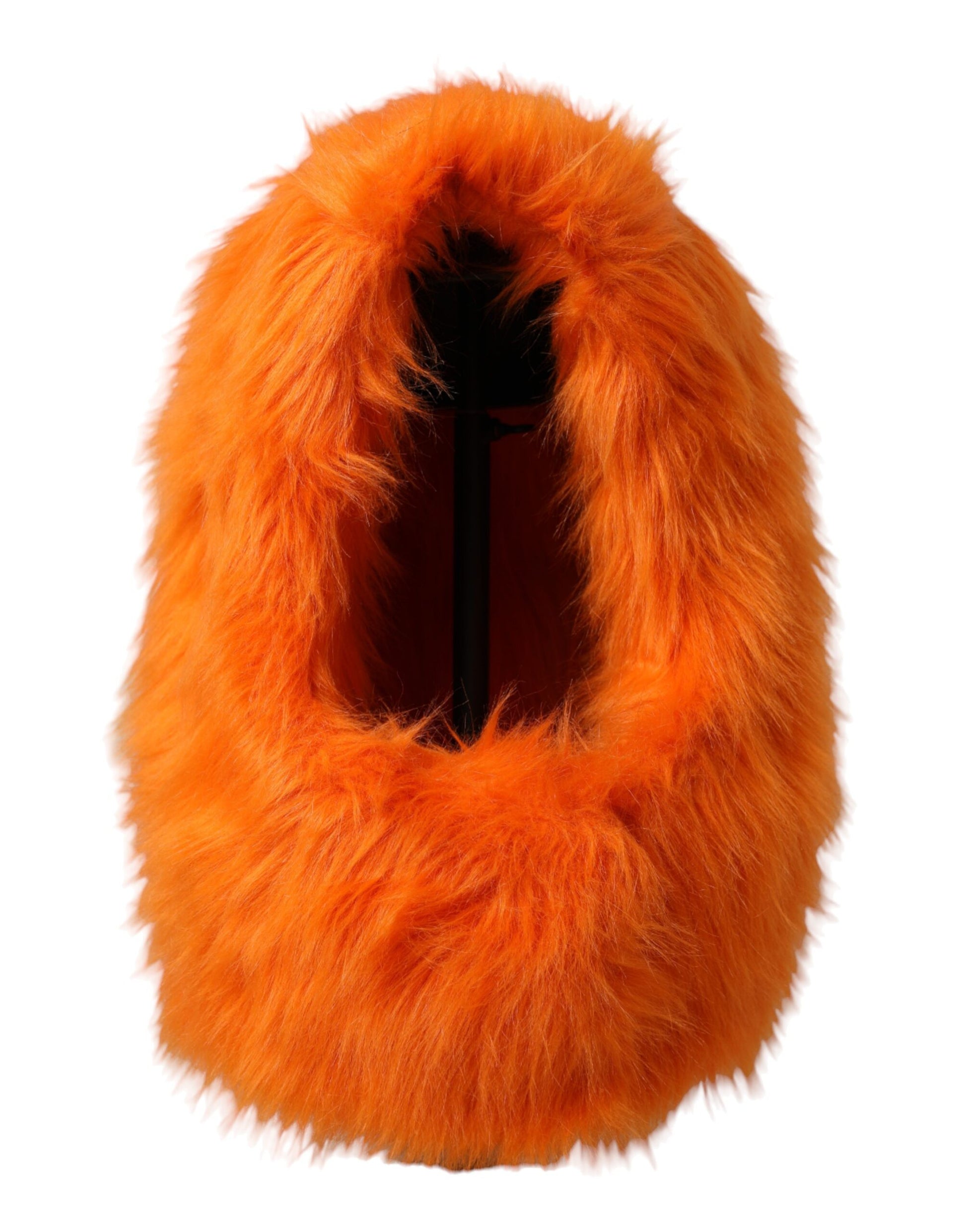 Dolce & Gabbana Orange Faux Fur Whole Head Wrap Hat - KALAJ