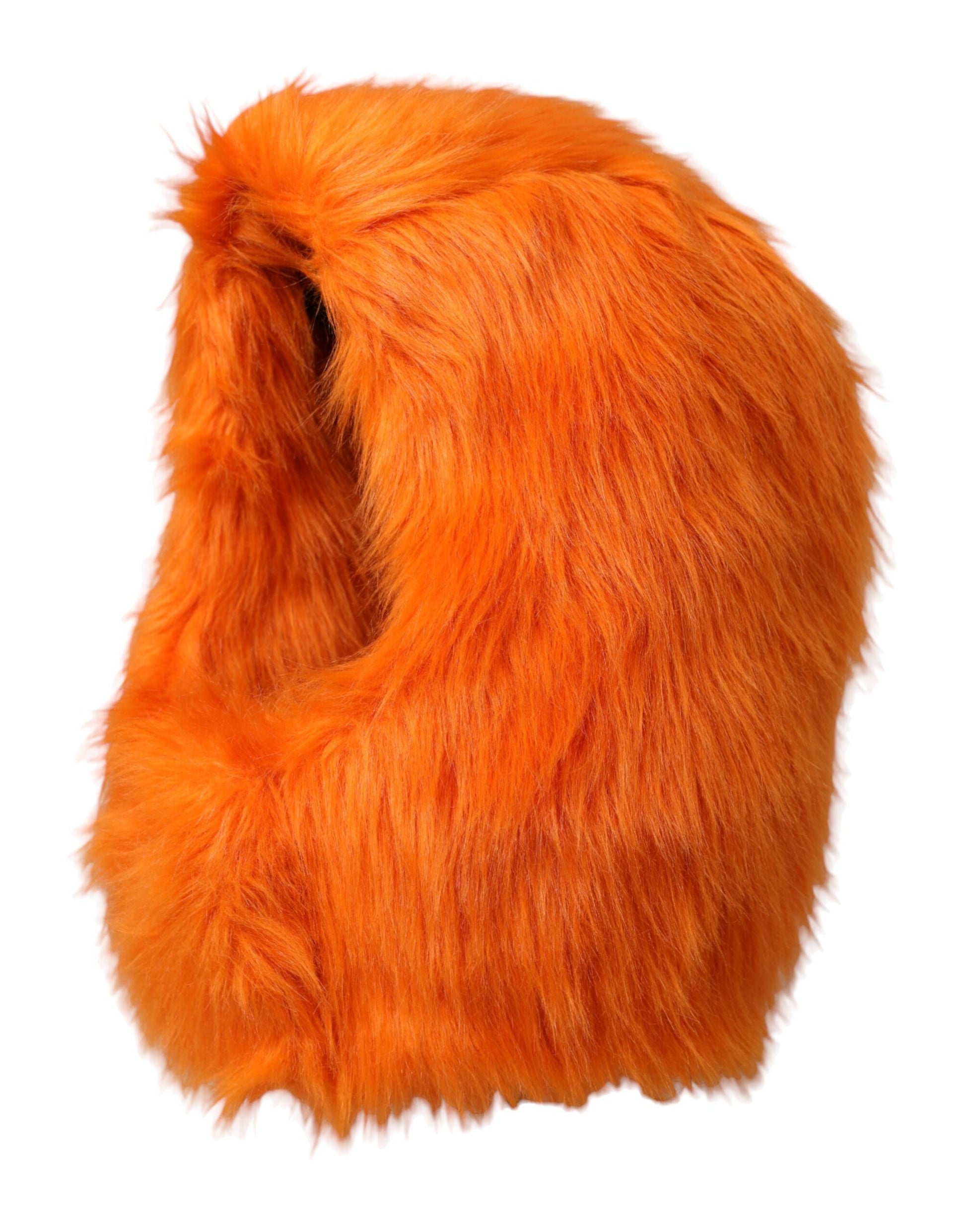 Dolce & Gabbana Orange Faux Fur Whole Head Wrap Hat - KALAJ