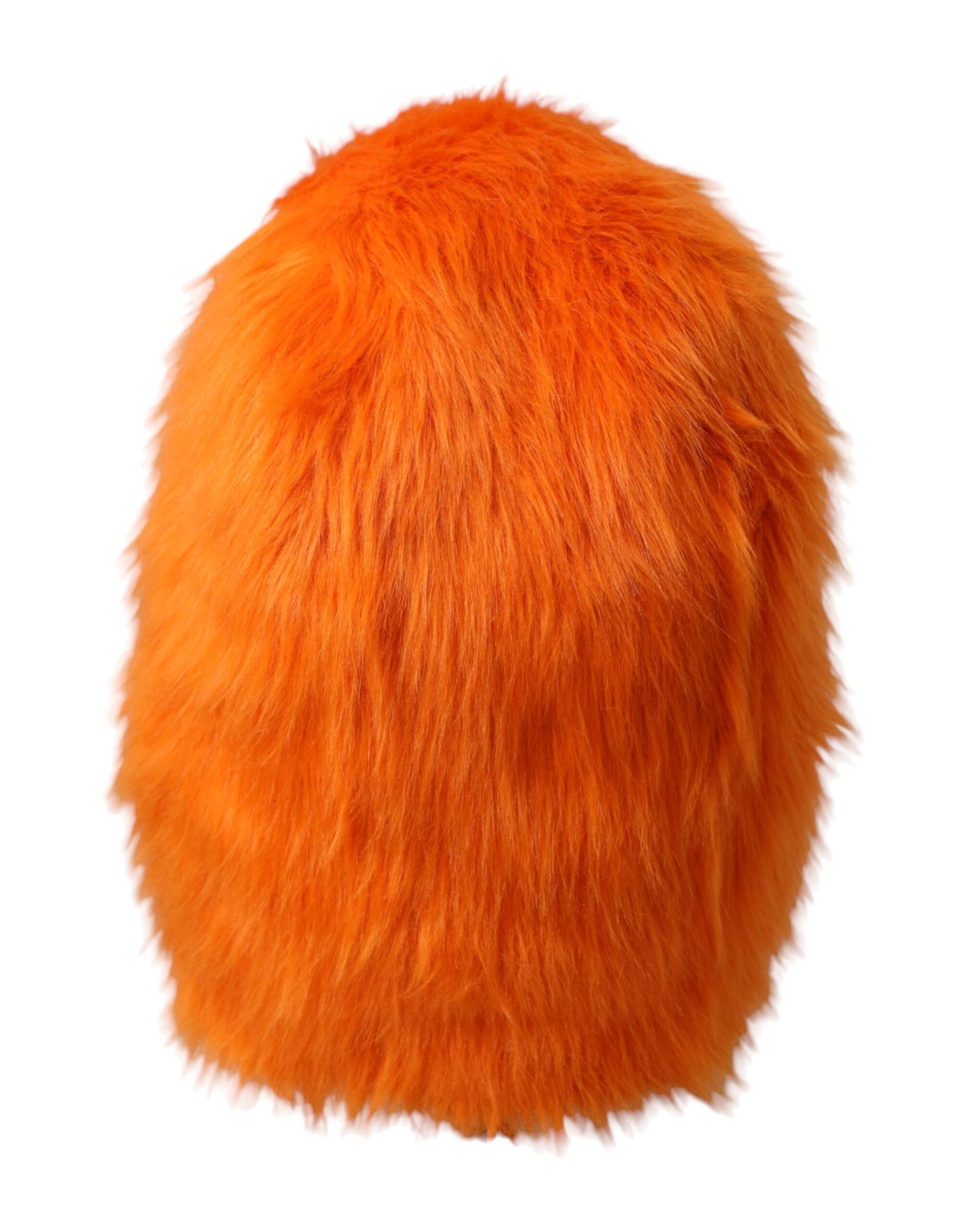 Dolce & Gabbana Orange Faux Fur Whole Head Wrap Hat - KALAJ