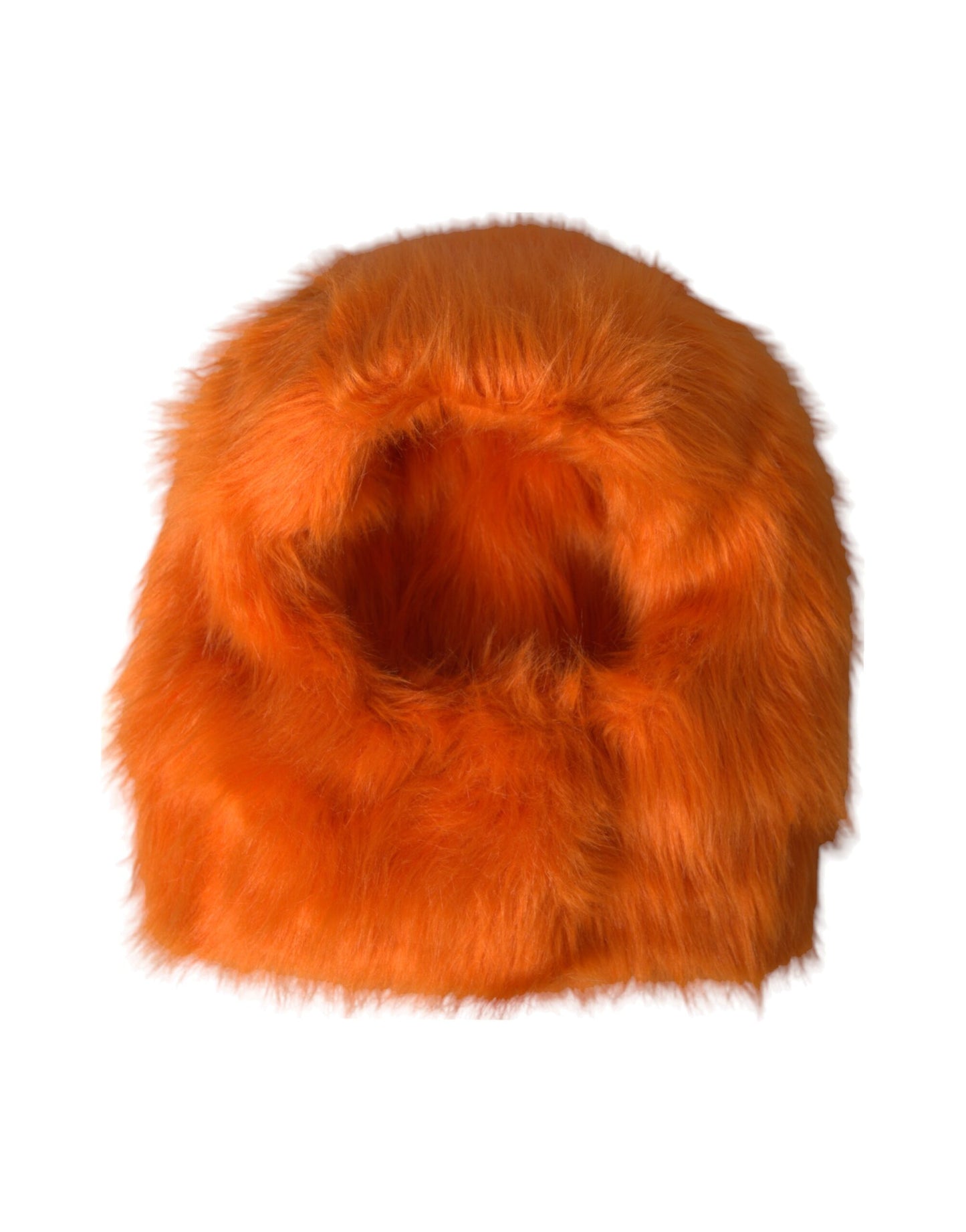 Dolce & Gabbana Orange Faux Fur Whole Head Wrap Hat - KALAJ