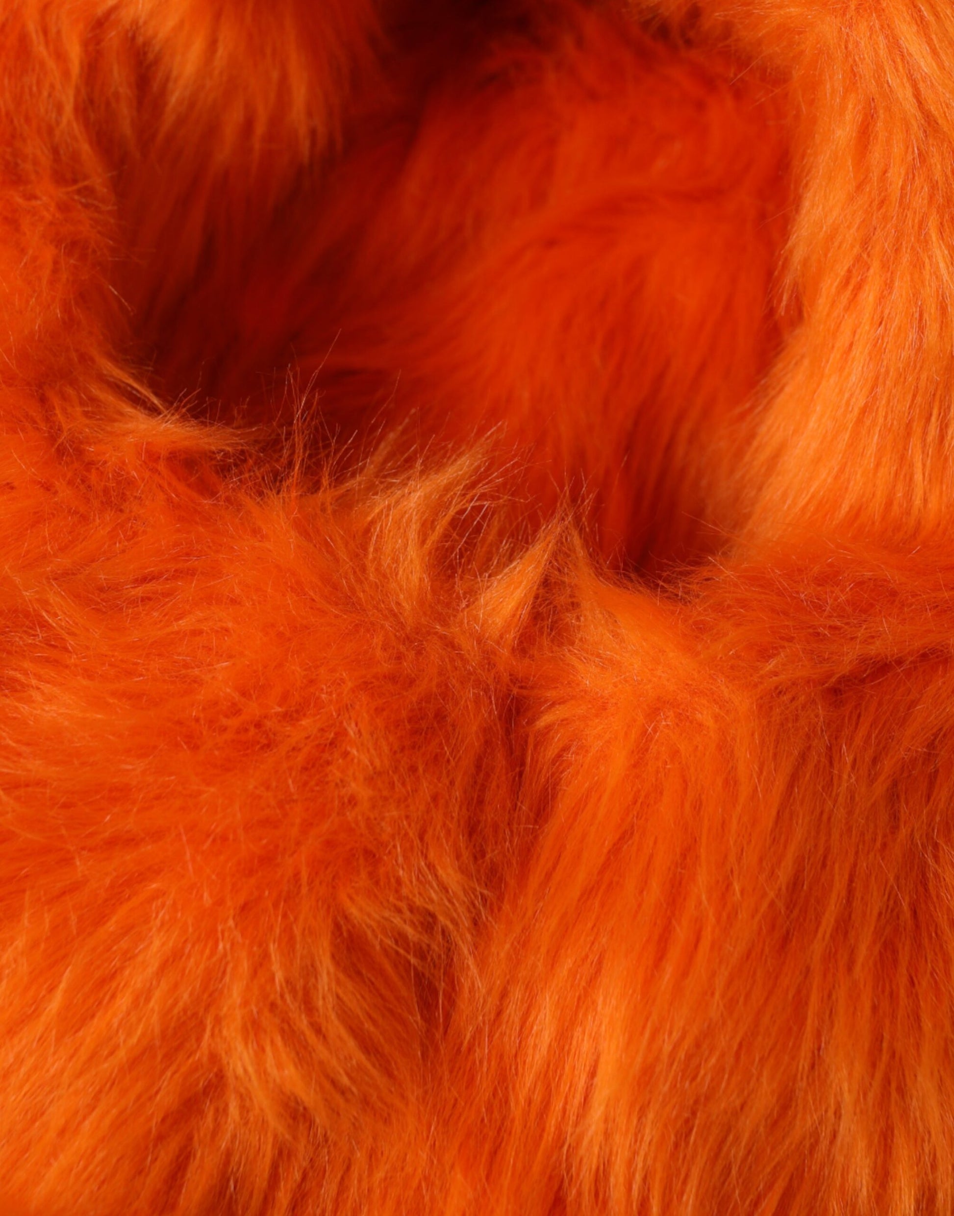 Dolce & Gabbana Orange Faux Fur Whole Head Wrap Hat - KALAJ