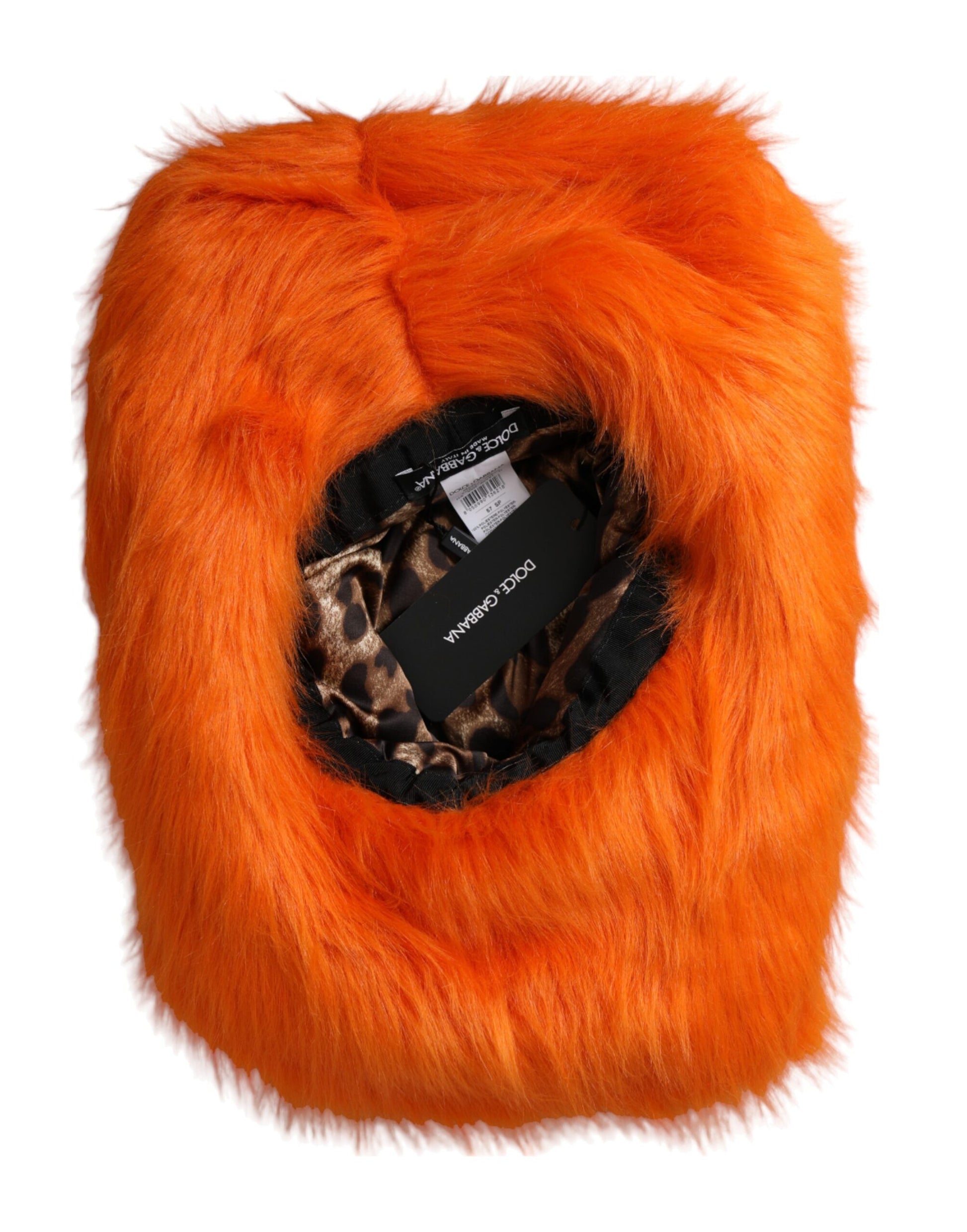 Dolce & Gabbana Orange Faux Fur Polyester Fedora Hat - KALAJ