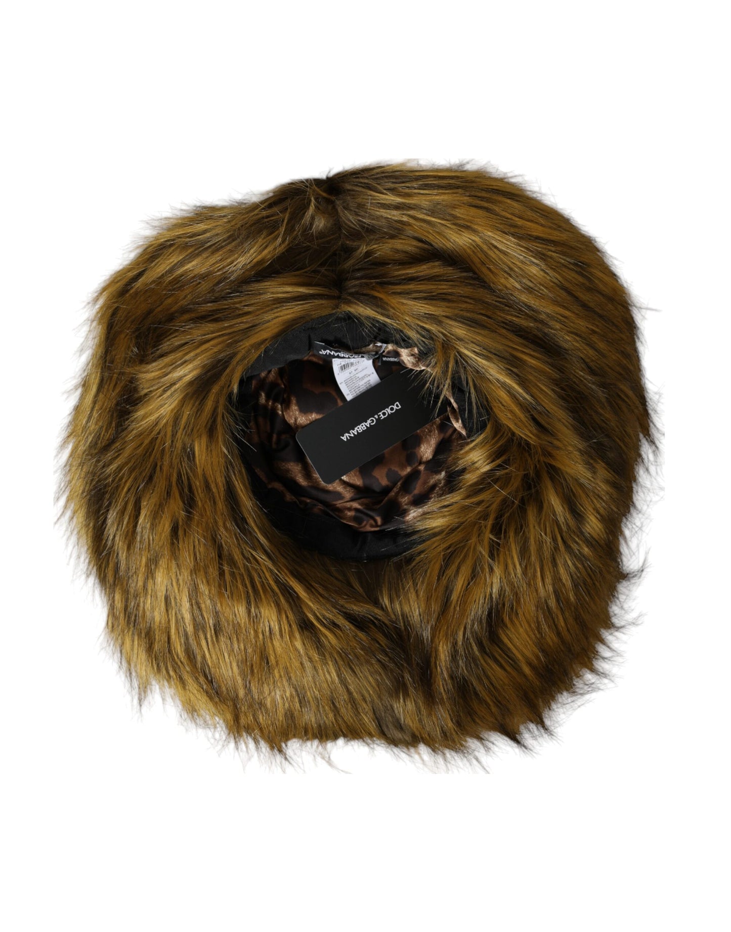 Dolce & Gabbana Brown Modacrylic Faux Fur Bucket Hat - KALAJ