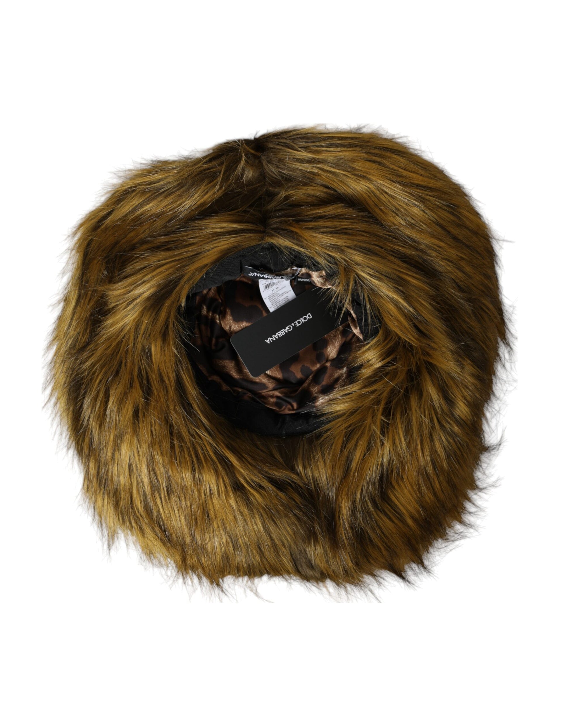 Dolce & Gabbana Brown Modacrylic Faux Fur Bucket Hat - KALAJ