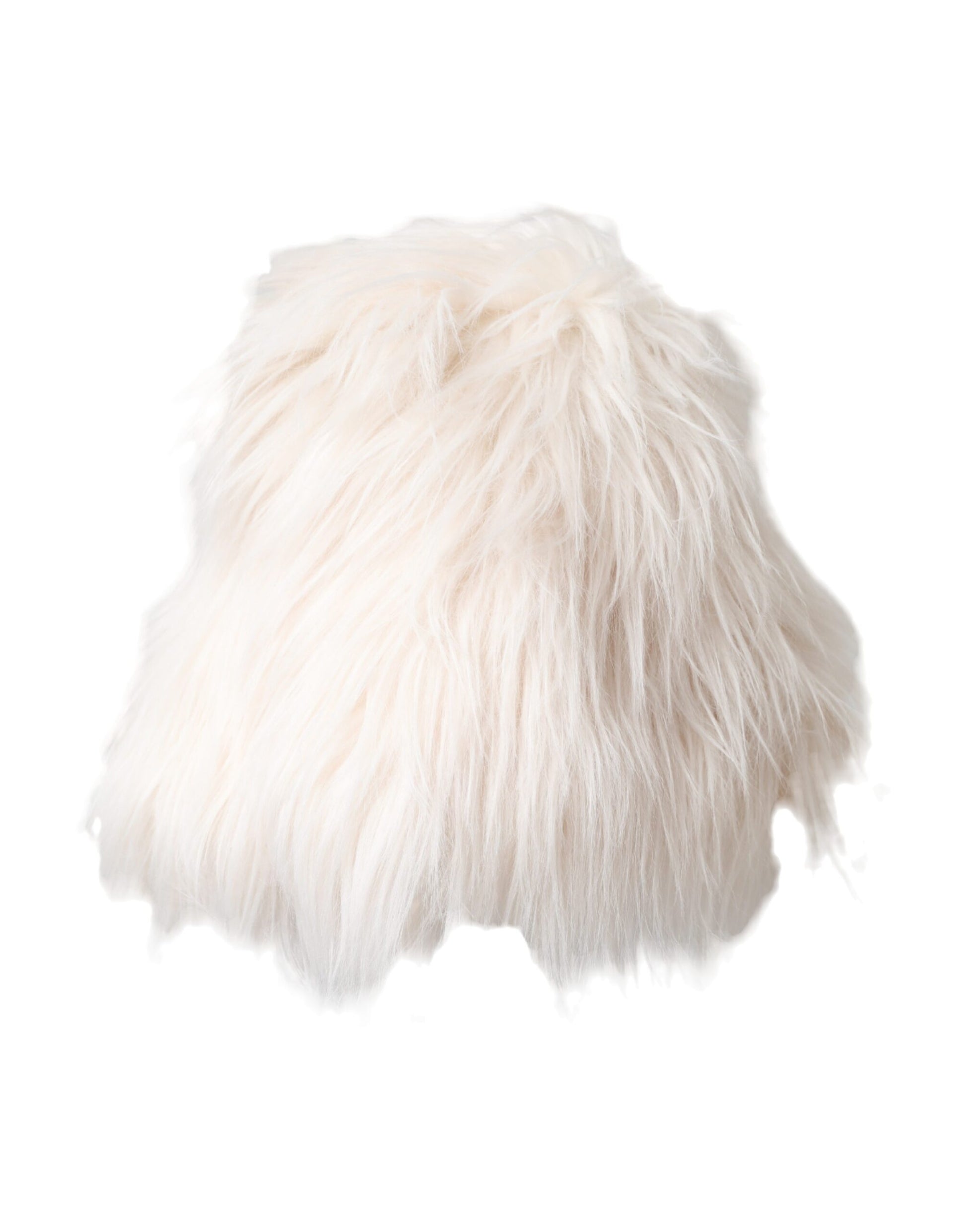 Dolce & Gabbana White Acrylic Fur Womens Bucket Hat - KALAJ