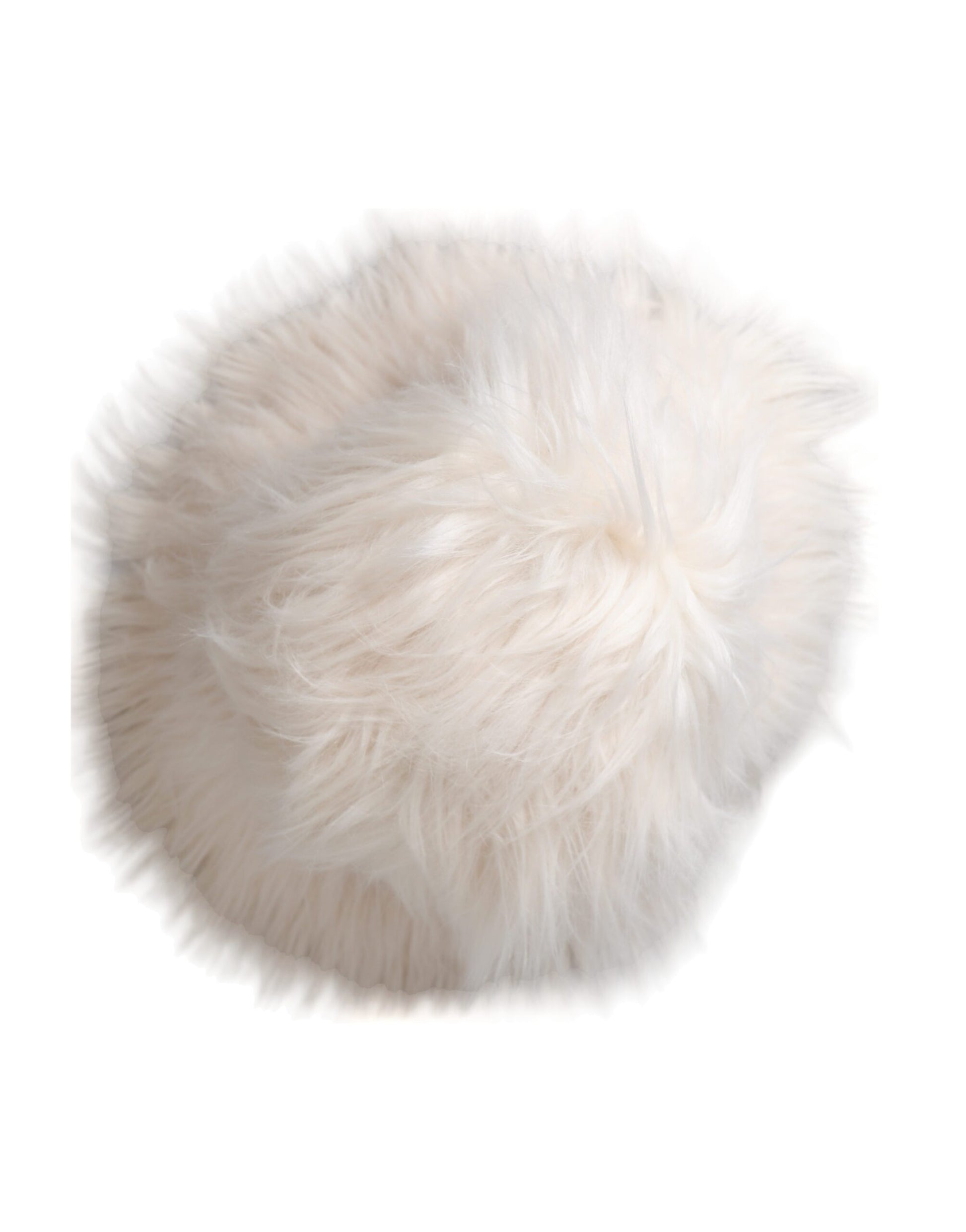 Dolce & Gabbana White Acrylic Fur Womens Bucket Hat - KALAJ