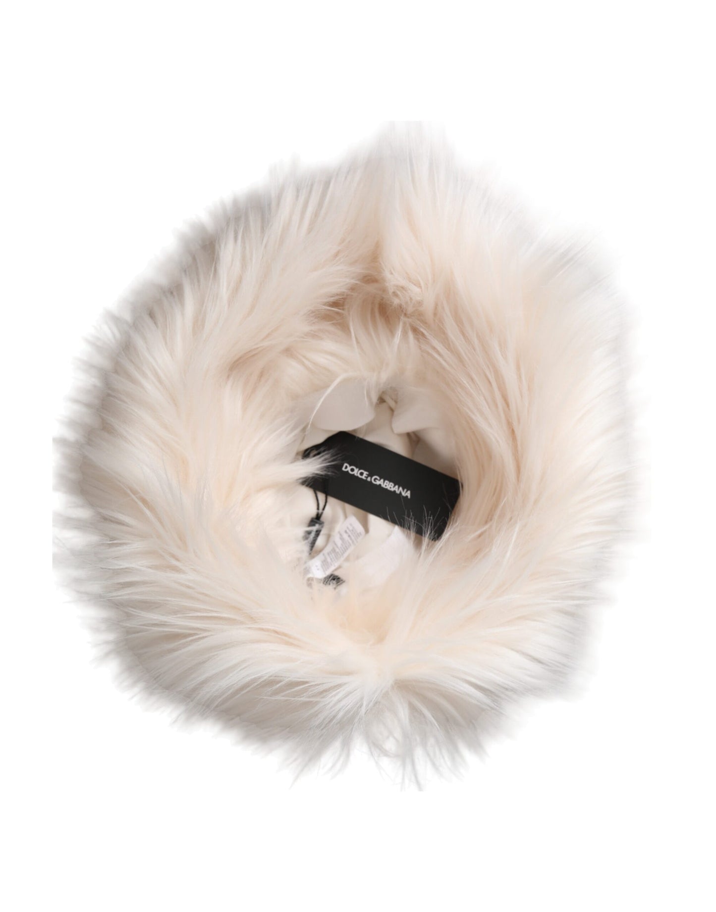 Dolce & Gabbana White Acrylic Fur Womens Bucket Hat - KALAJ