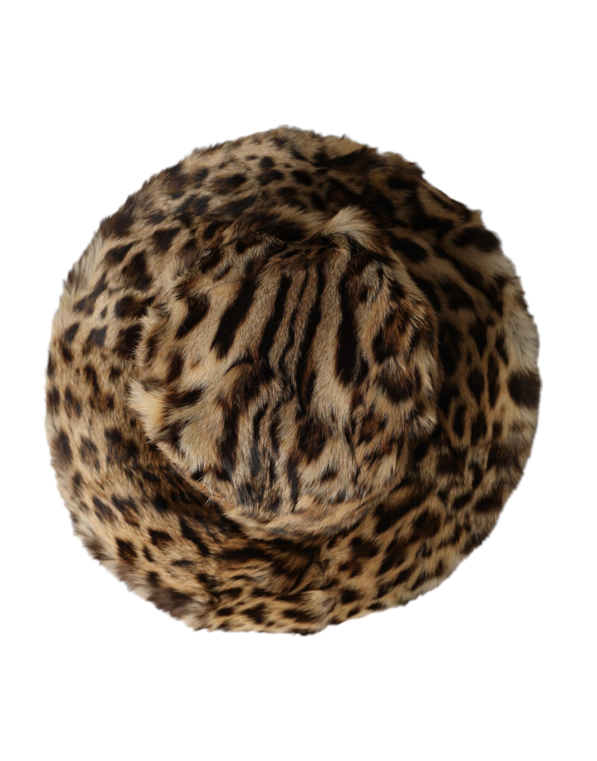 Dolce & Gabbana Brown Leopard Fur Women Bucket Hat - KALAJ