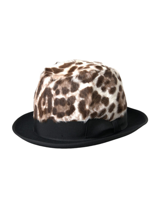 Dolce & Gabbana Multicolor Leopard Women Fedora Hat - KALAJ