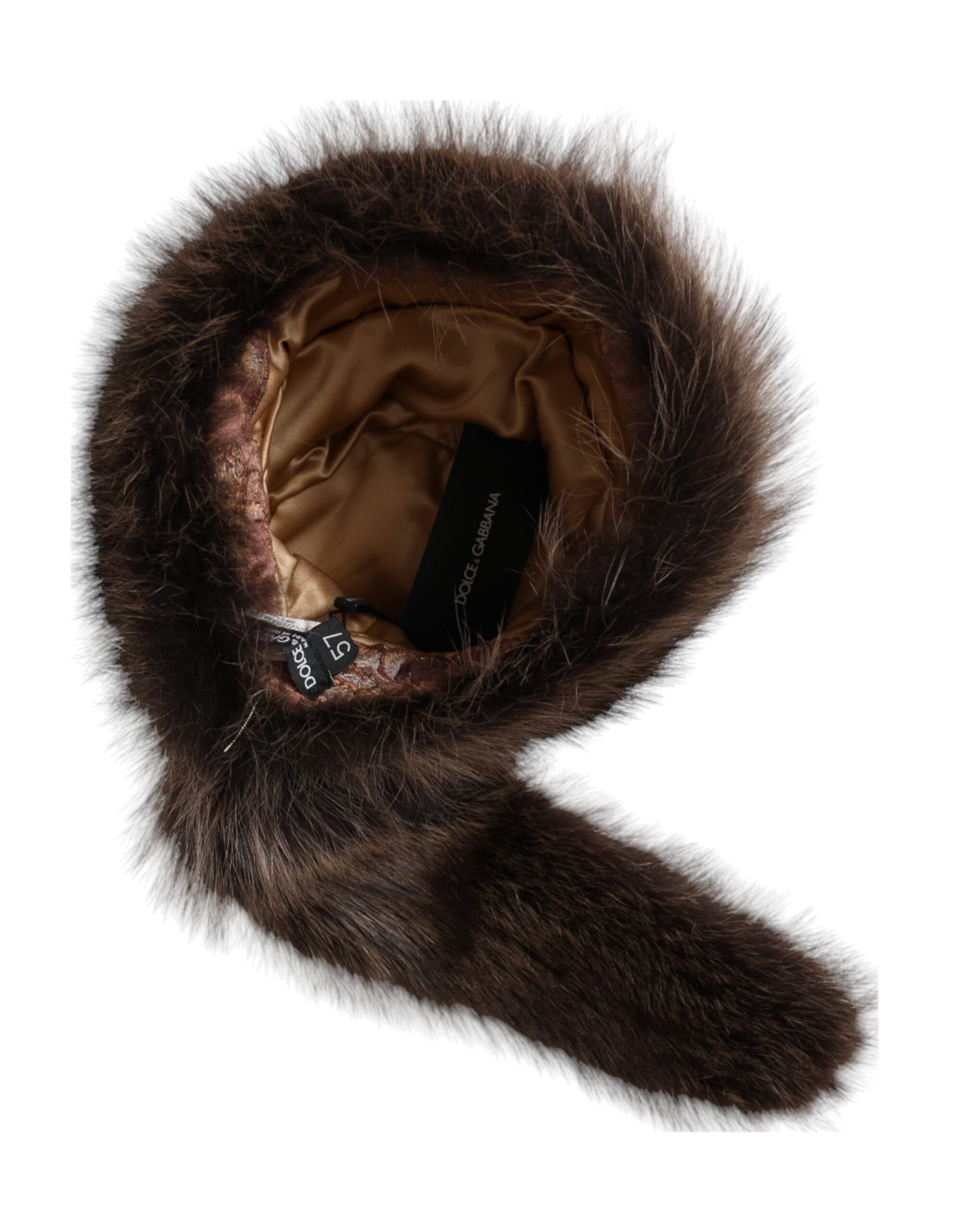 Dolce & Gabbana Women Brown Raccoon Fur Bucket Hat - KALAJ