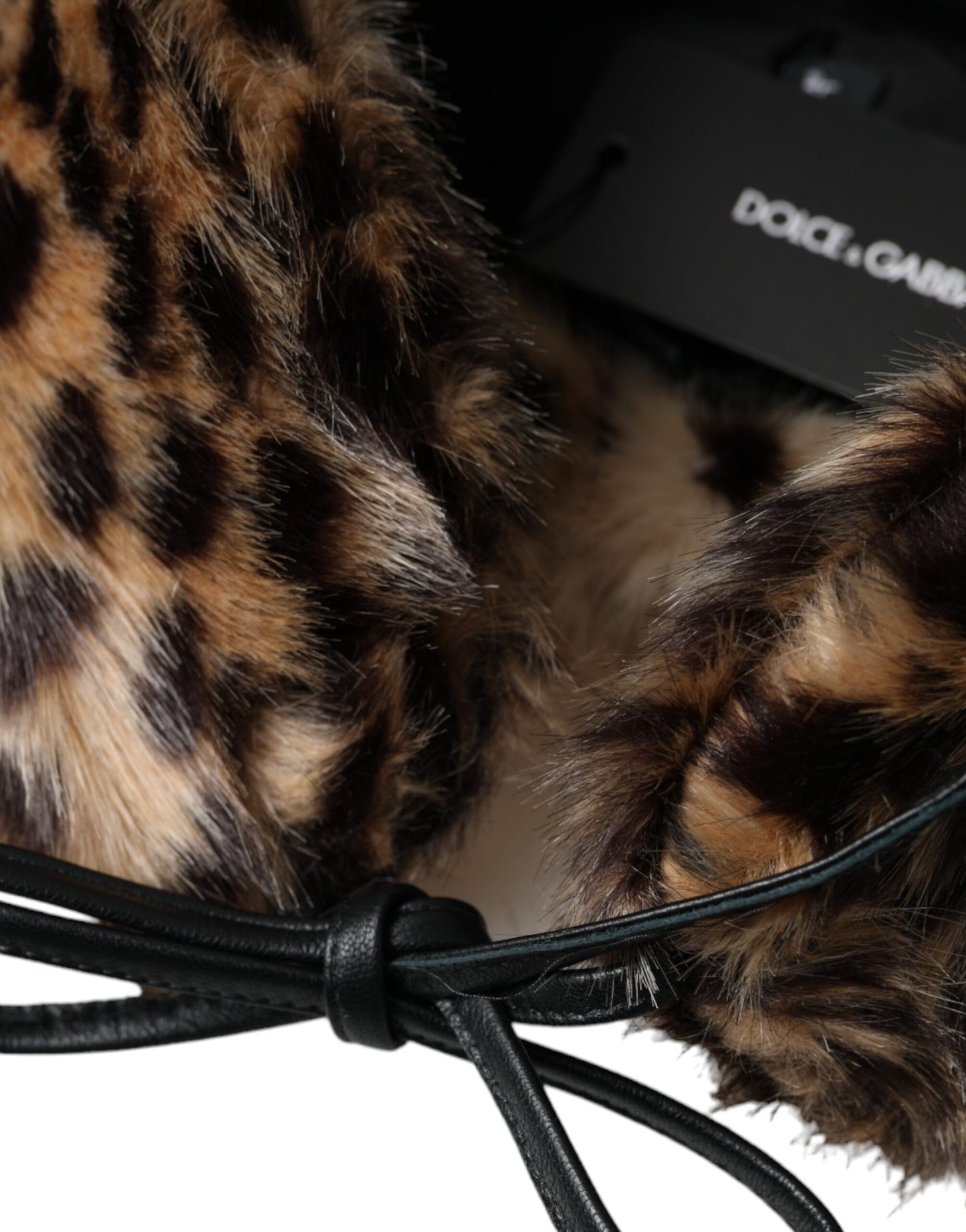 Dolce & Gabbana Multicolor Leopard Fur Trapper Women Hat - KALAJ