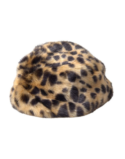 Dolce & Gabbana Brown Leopard Fur Women Bucket Hat - KALAJ